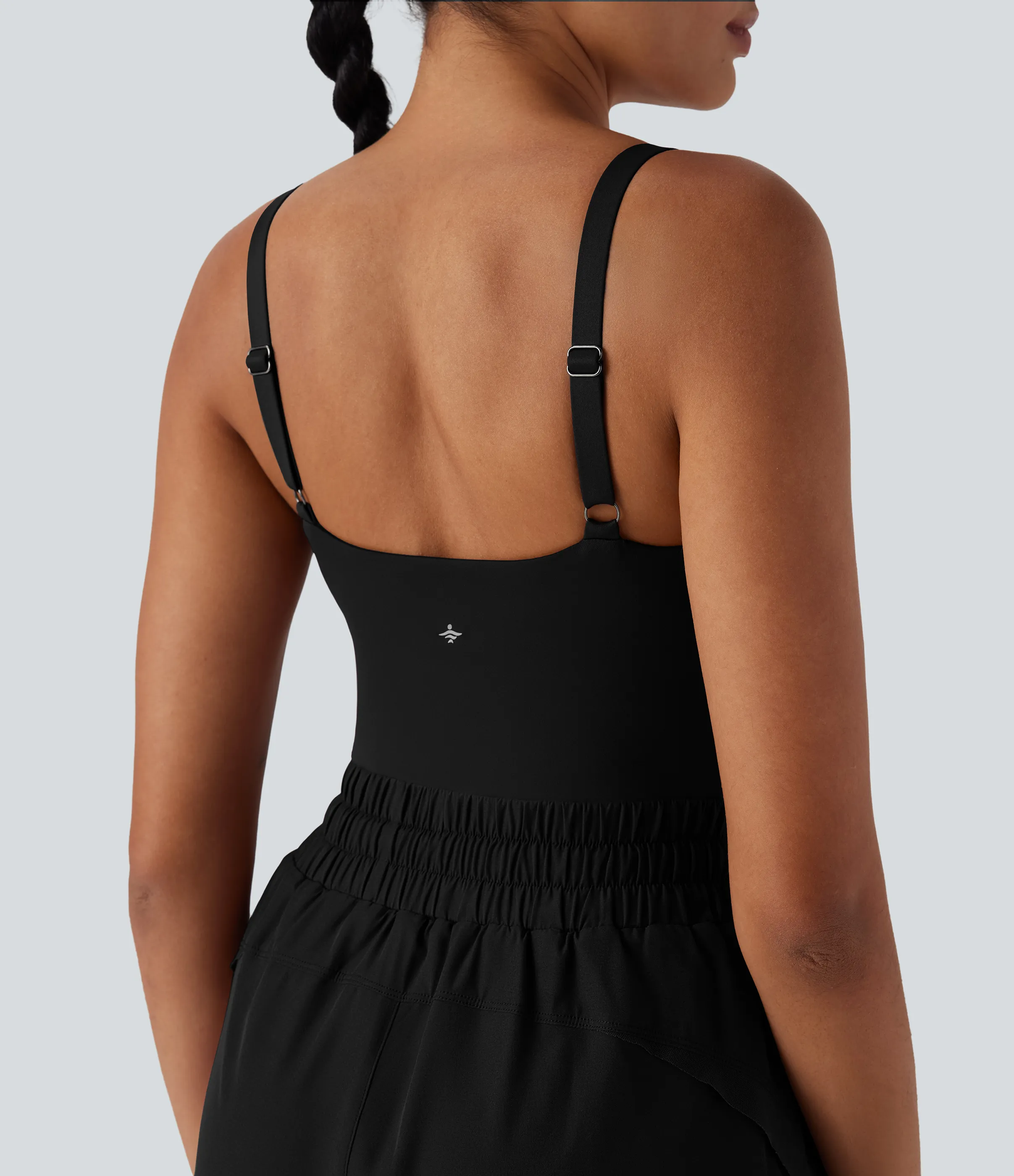 Halara Jumpsuit 2 en 1 para running con espalda descubierta, fruncido y cordón ajustable con bolsillos laterales - Black - M(regular) sold by Halara product image thumbnail 5