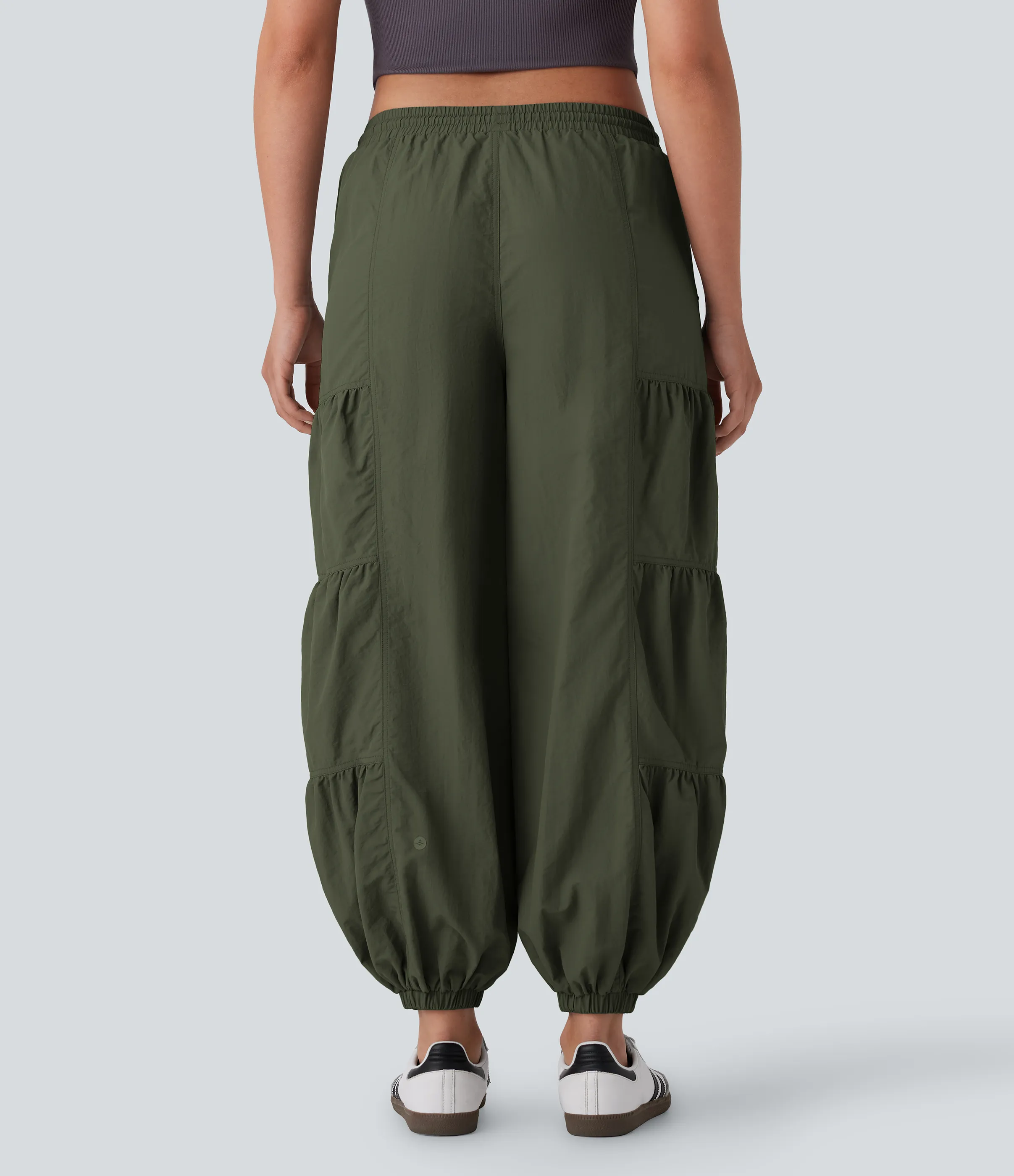 Halara Joggers cargo tiro medio bolsillo lateral fruncido cordón - Deep Tea Green - L(regular) sold by Halara product image thumbnail 3