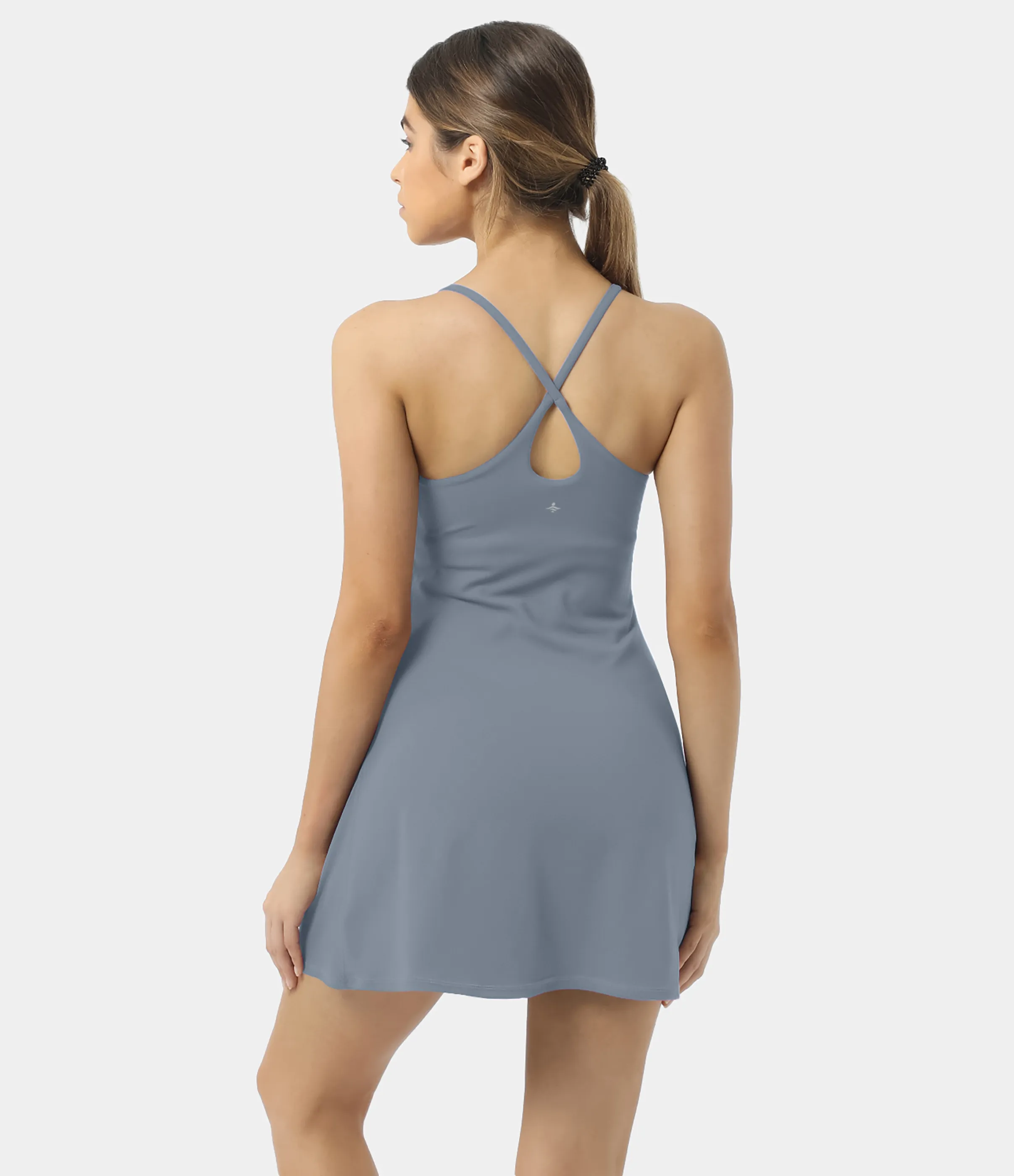 Halara Vestido deportivo SoftlyZero™ Plush afelpado sin espalda en copas D-F - Gray Haze Blue - M sold by Halara product image thumbnail 3