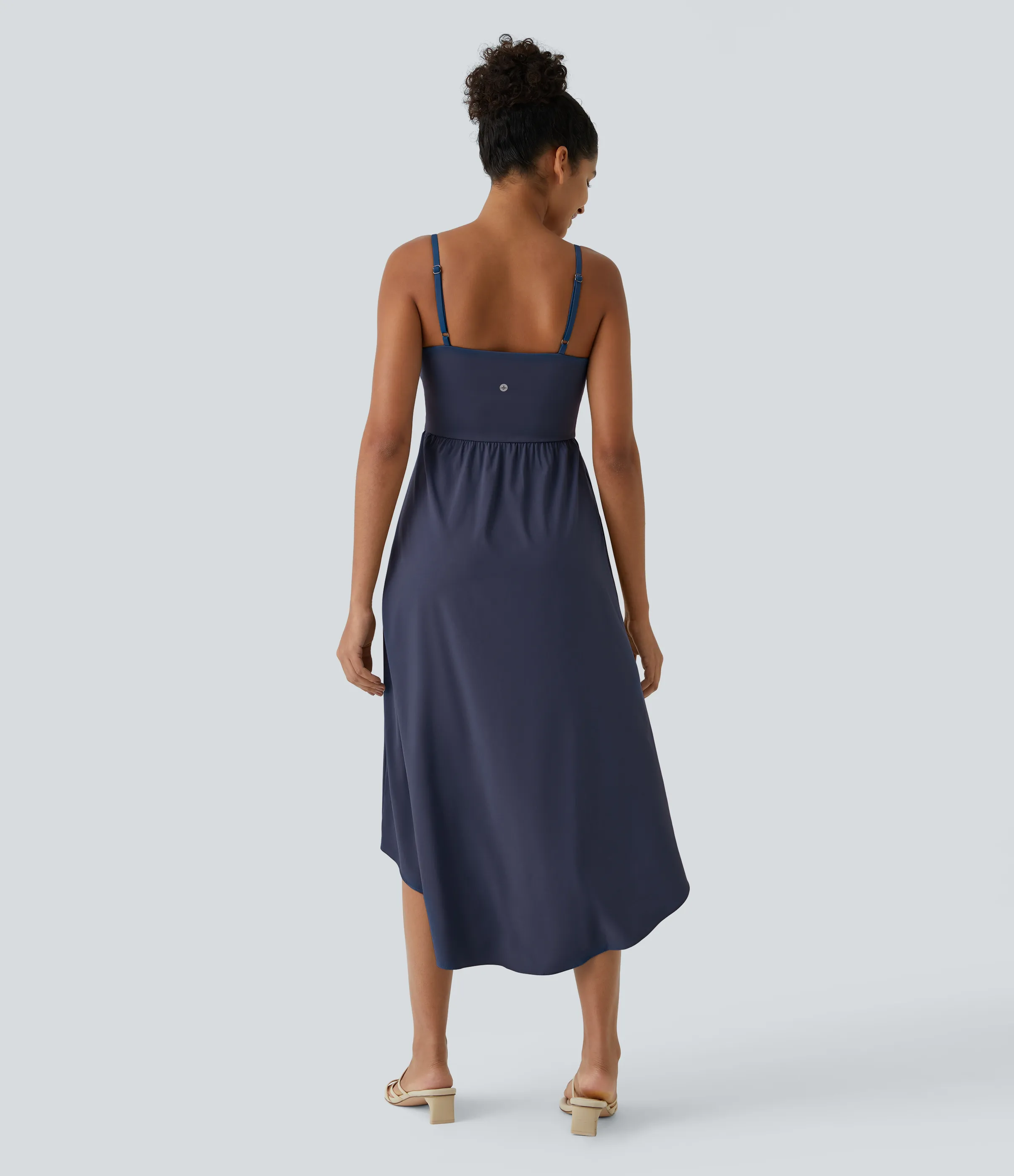 Halara Vestido Midi Breezeful™ 2 piezas tiro alto bajo sin espalda holgado secado rápido bolsillo lateral - Patriot Blue - S sold by Halara product image thumbnail 3