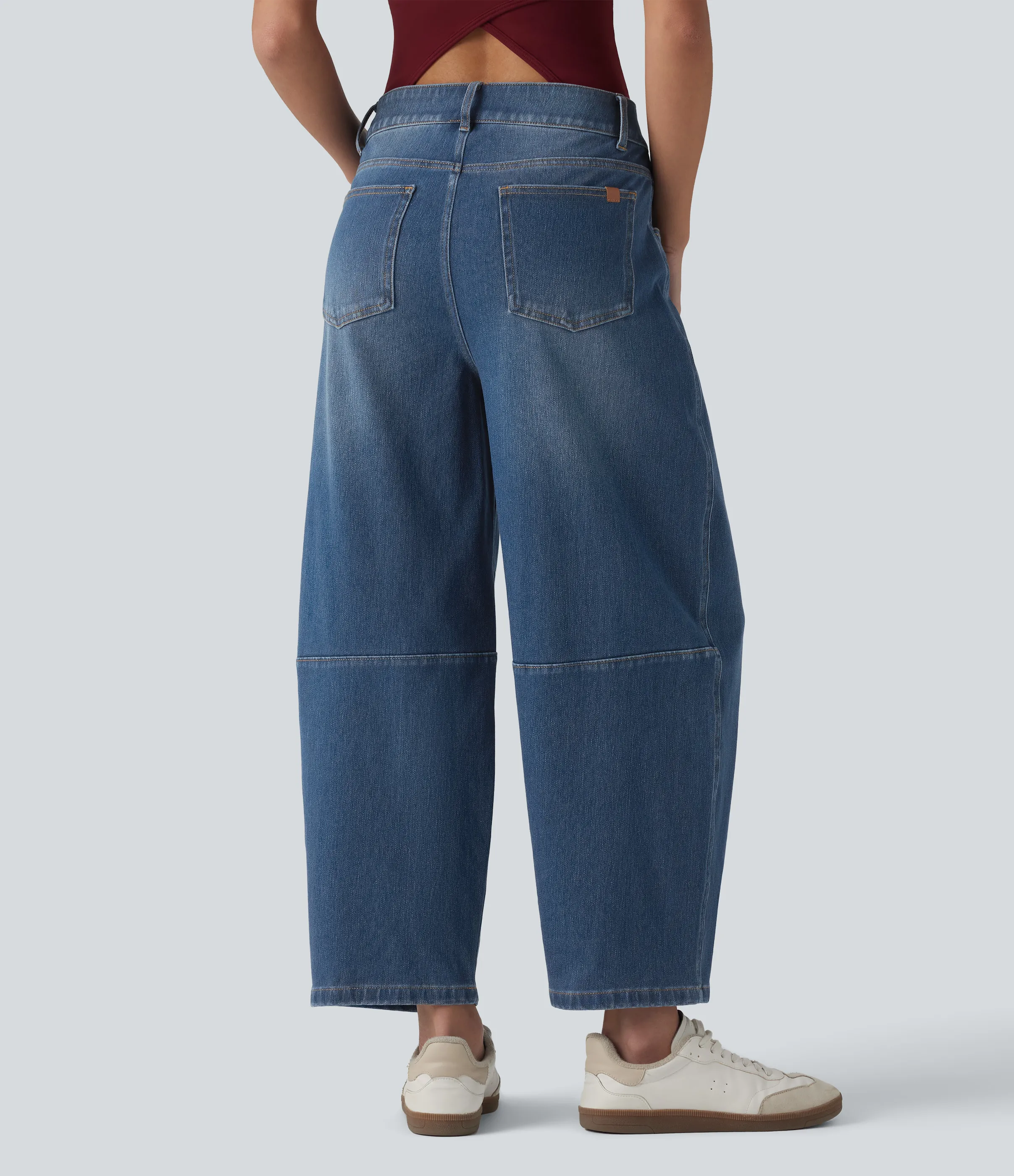 Halara Jeans Halara Flex™ Denim elástico múltiple bolsillo cierre botón pierna cilíndrica - Tide Blue Denim - L(regular) sold by Halara product image thumbnail 3