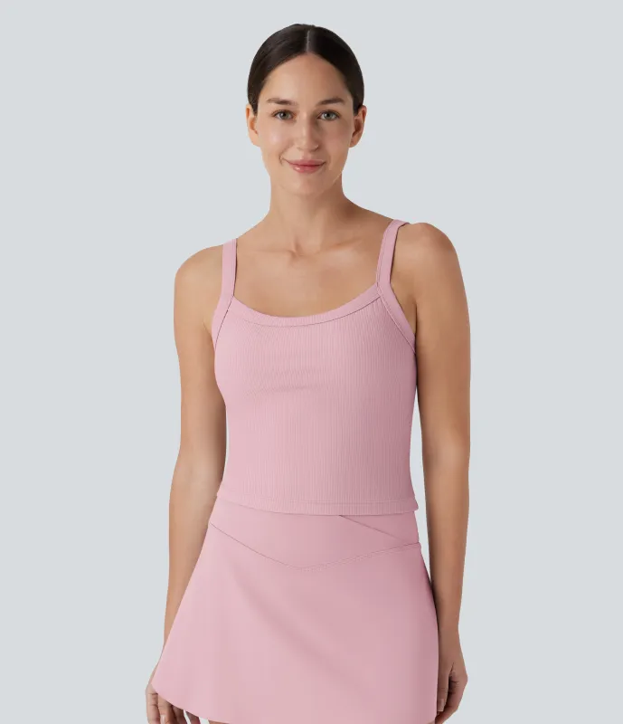 Halara Camiseta yoga sin mangas sin espalda canalé - Bleached Mauve - XL made by Halara
