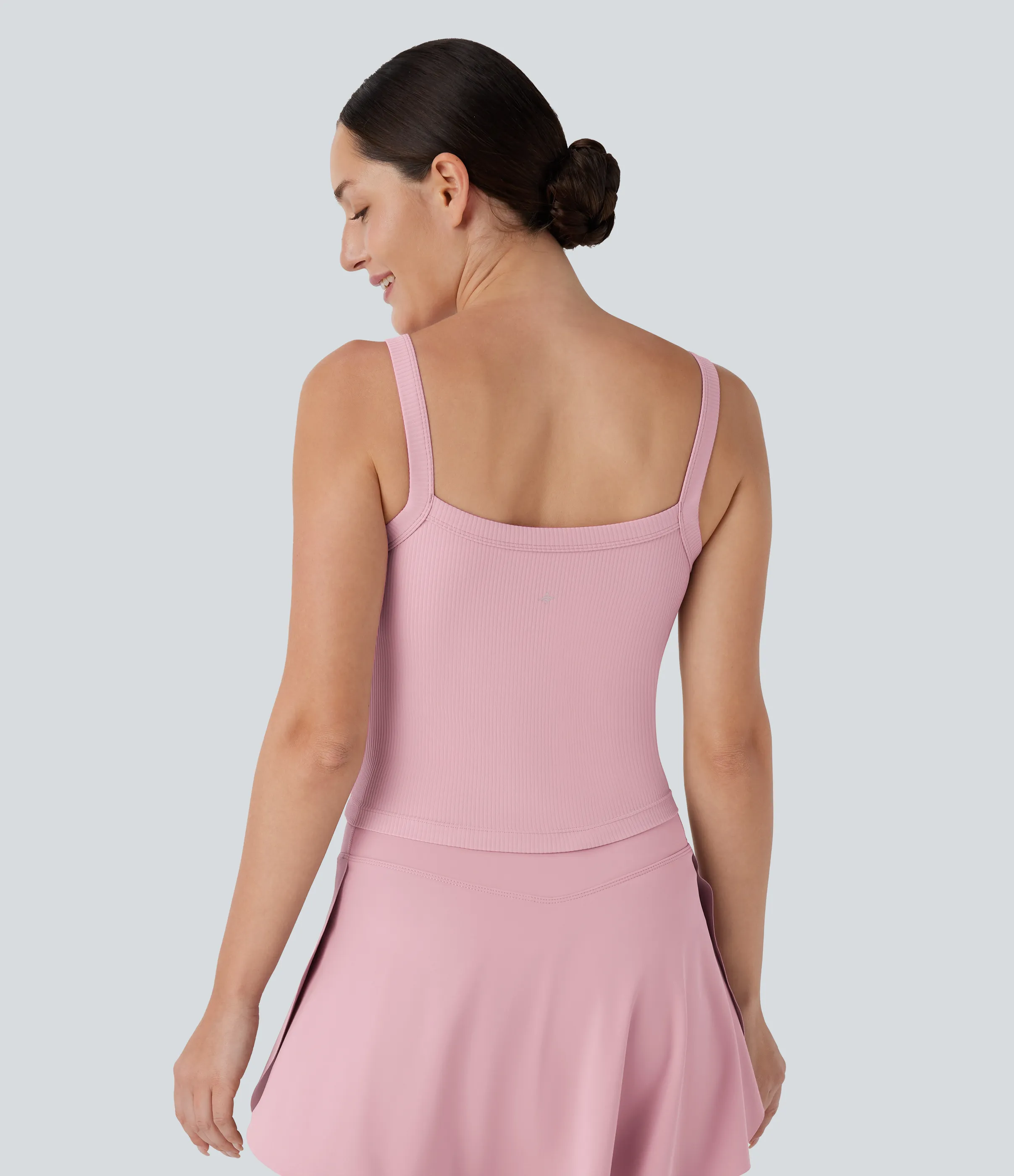 Halara Camiseta yoga sin mangas sin espalda canalé - Bleached Mauve - XL sold by Halara product image thumbnail 3