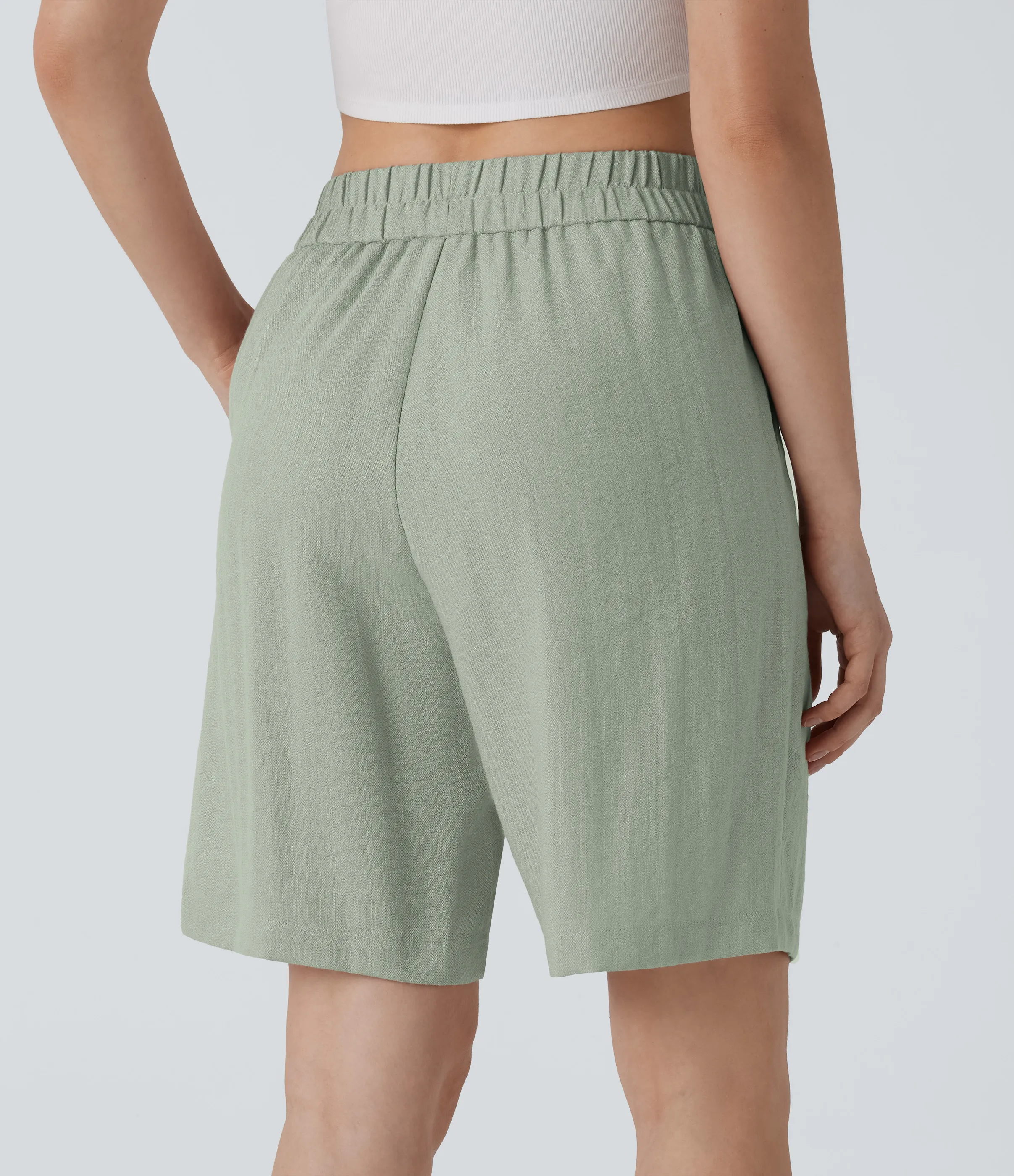 Halara Bermudas tiro alto bolsillo lateral - Pale Aqua - L sold by Halara product image thumbnail 3