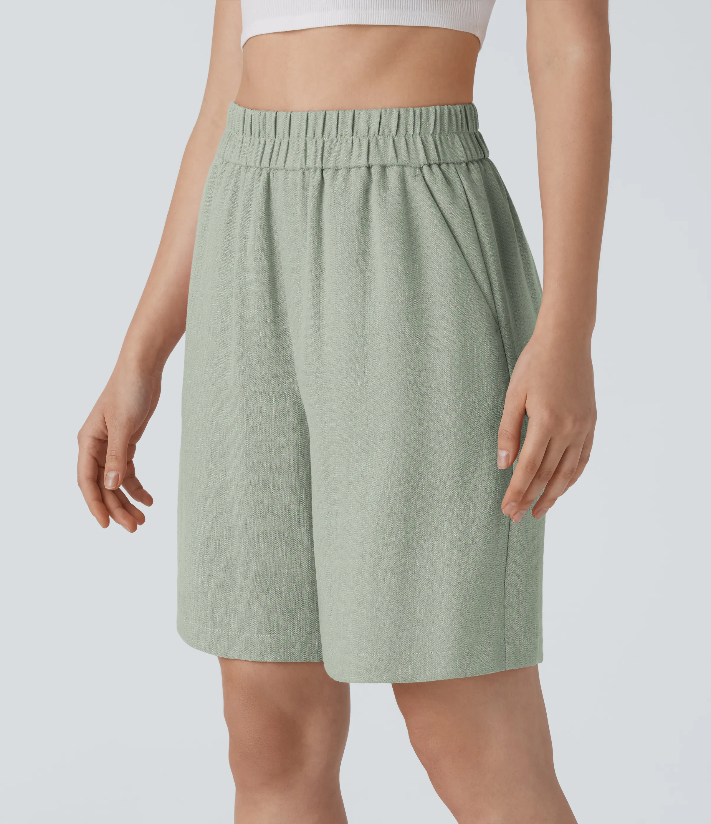 Halara Bermudas tiro alto bolsillo lateral - Pale Aqua - L sold by Halara product image thumbnail 4