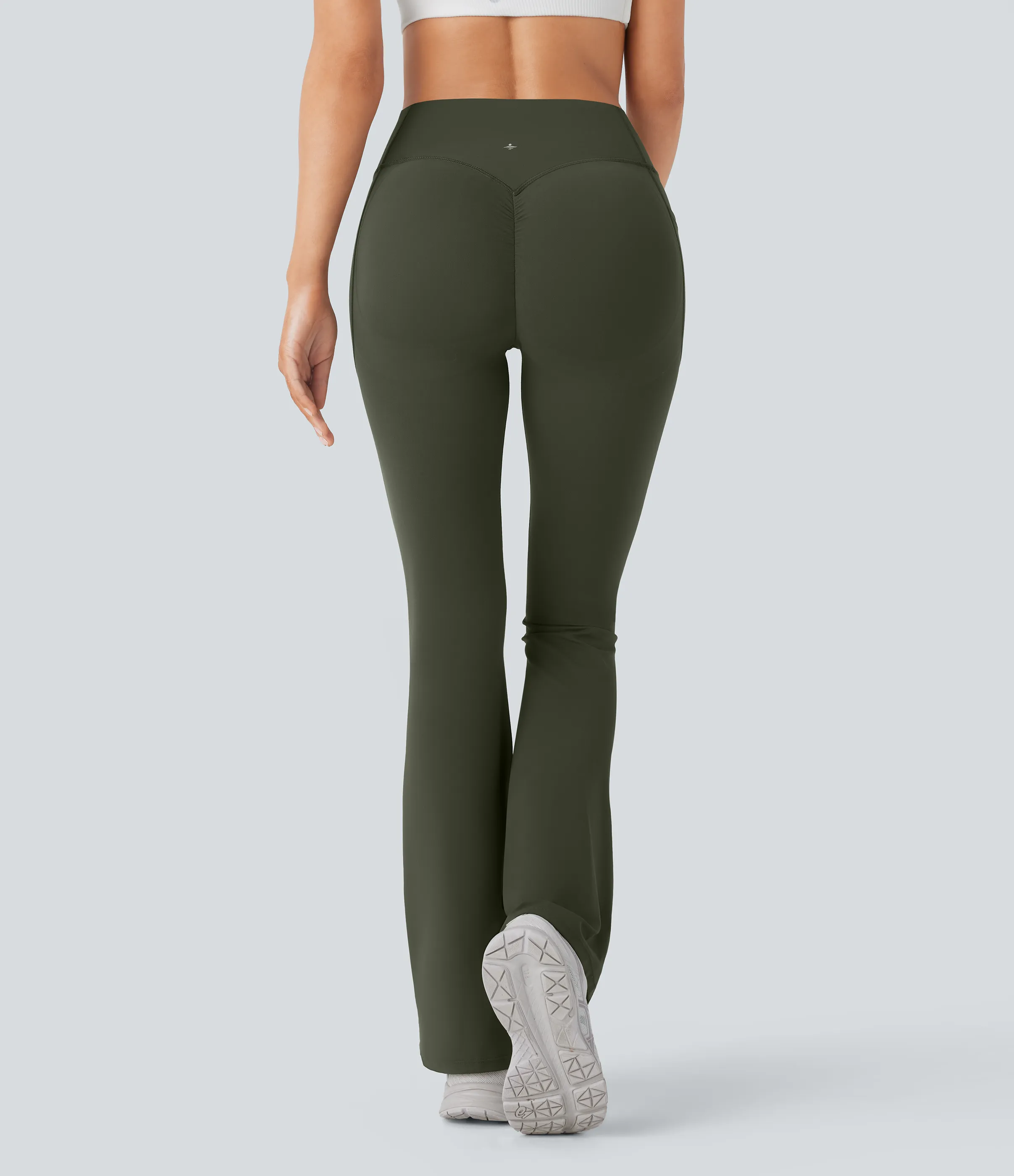 Halara Leggings SoCinched UltraSculpt Bootcut yoga tiro alto realce glúteo bolsillo lateral control abdomen moldeador - Deep Woodland Green - XS(regular) sold by Halara product image thumbnail 3