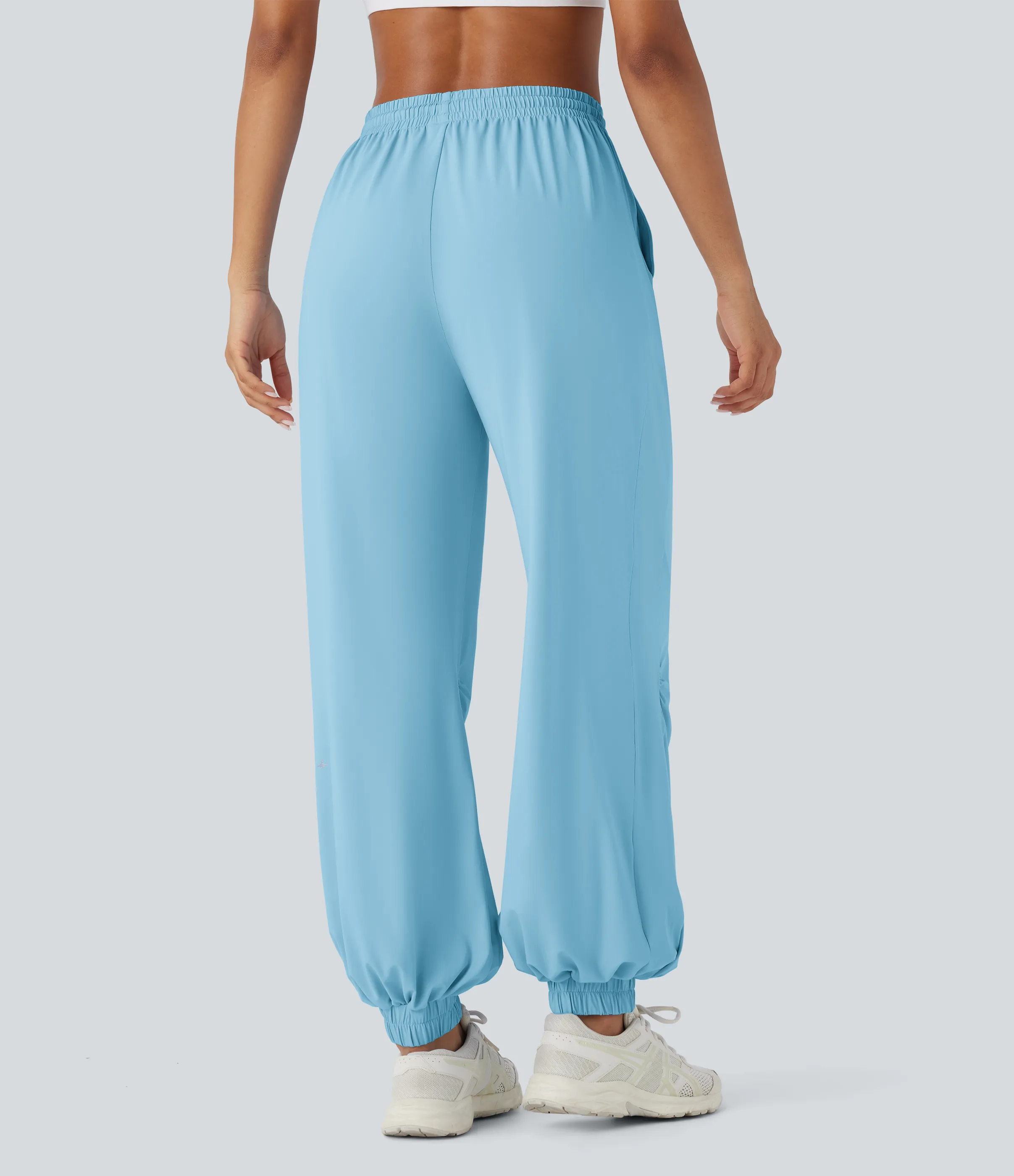 Halara Joggers deportivo tiro alto cordón ajustable bolsillo lateral tacto fresco - UPF50+ - Sky Blue - XS(regular) sold by Halara product image thumbnail 3