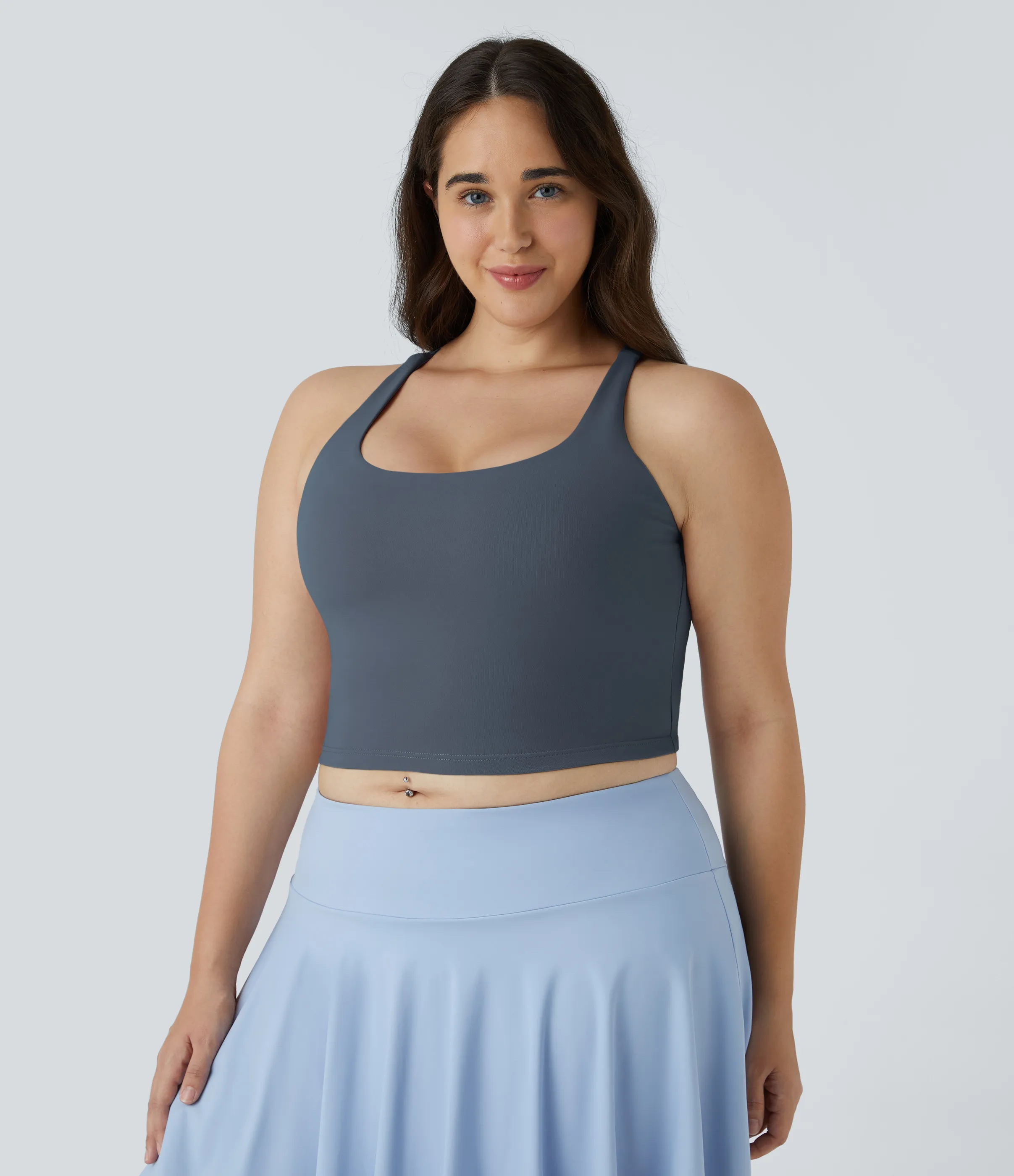 Halara Camiseta sin mangas de yoga en tallas grandes con espalda abierta y cruzada - Bering Sea - 3X sold by Halara product image thumbnail 4