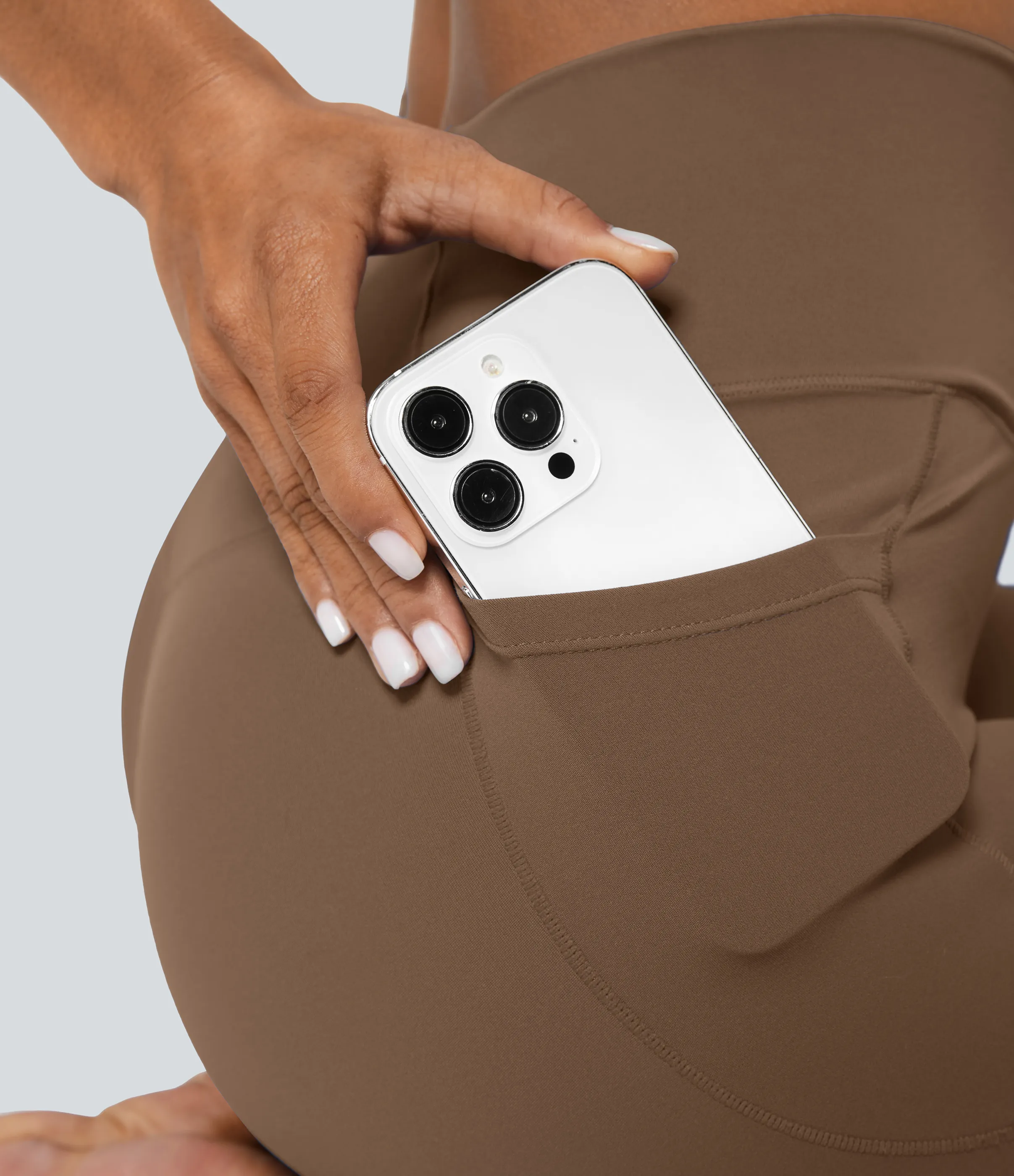 Halara Leggings Softlyzero™ liso bolsillo cruzado - Muted Brown - M(full_length) sold by Halara product image thumbnail 5