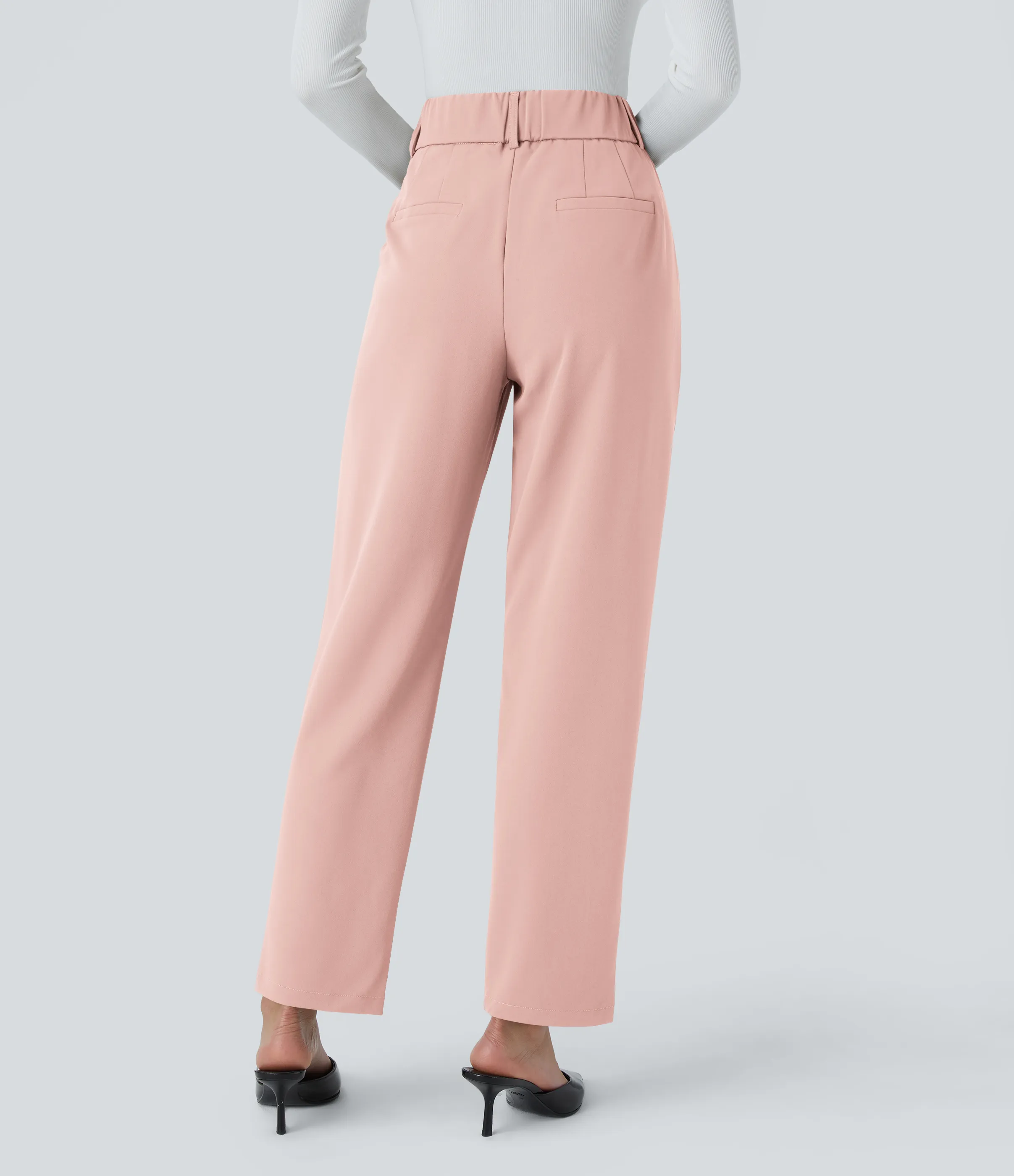 Halara Pantalón oficina ajustado tiro alto bolsillo lateral - Peachskin - XL(regular) sold by Halara product image thumbnail 3