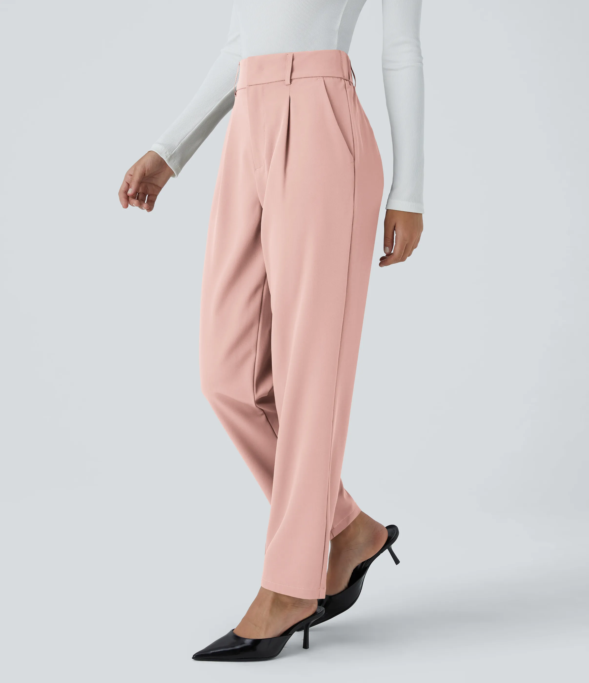 Halara Pantalón oficina ajustado tiro alto bolsillo lateral - Peachskin - XL(regular) sold by Halara product image thumbnail 4
