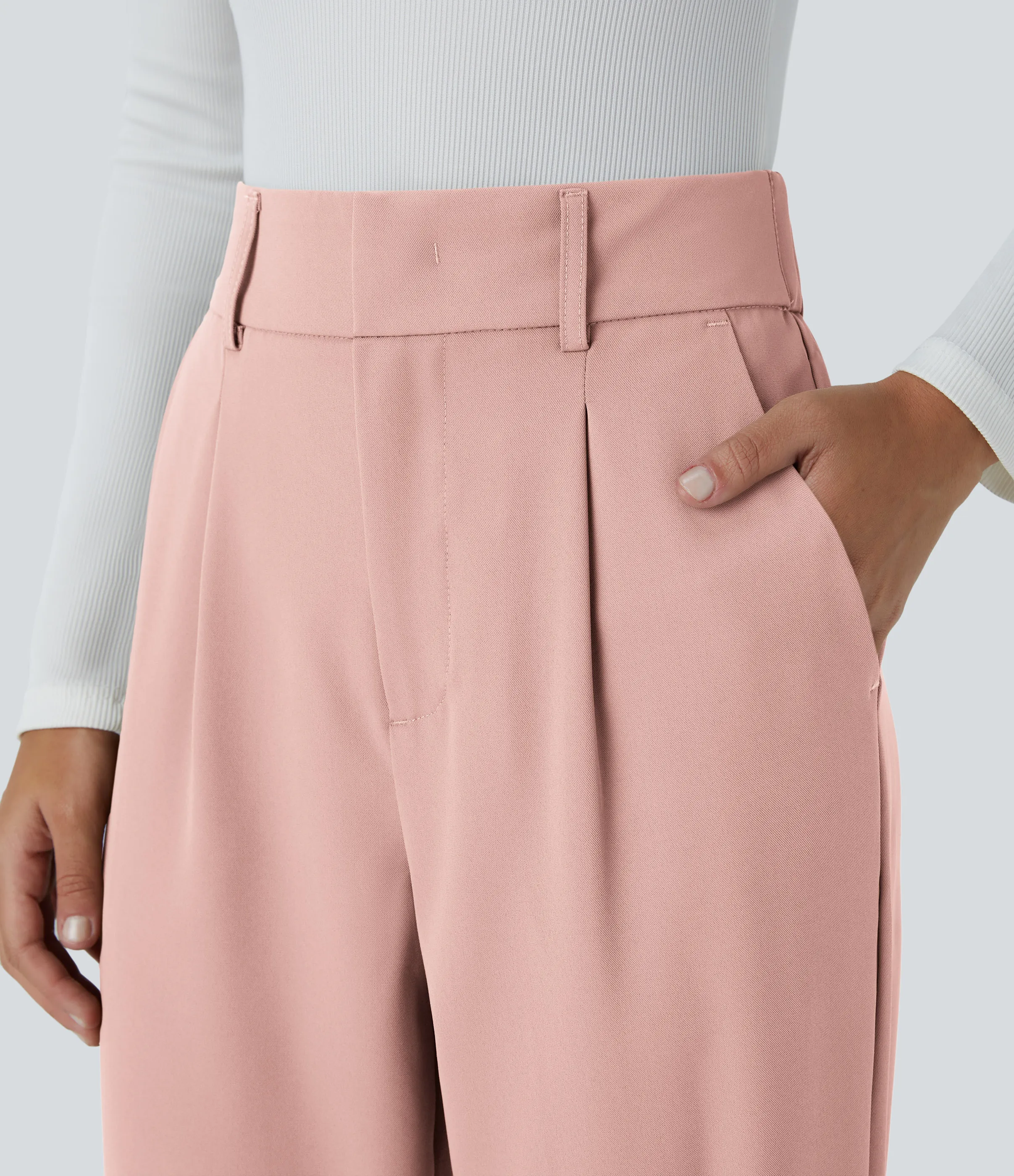 Halara Pantalón oficina ajustado tiro alto bolsillo lateral - Peachskin - XL(regular) sold by Halara product image thumbnail 5