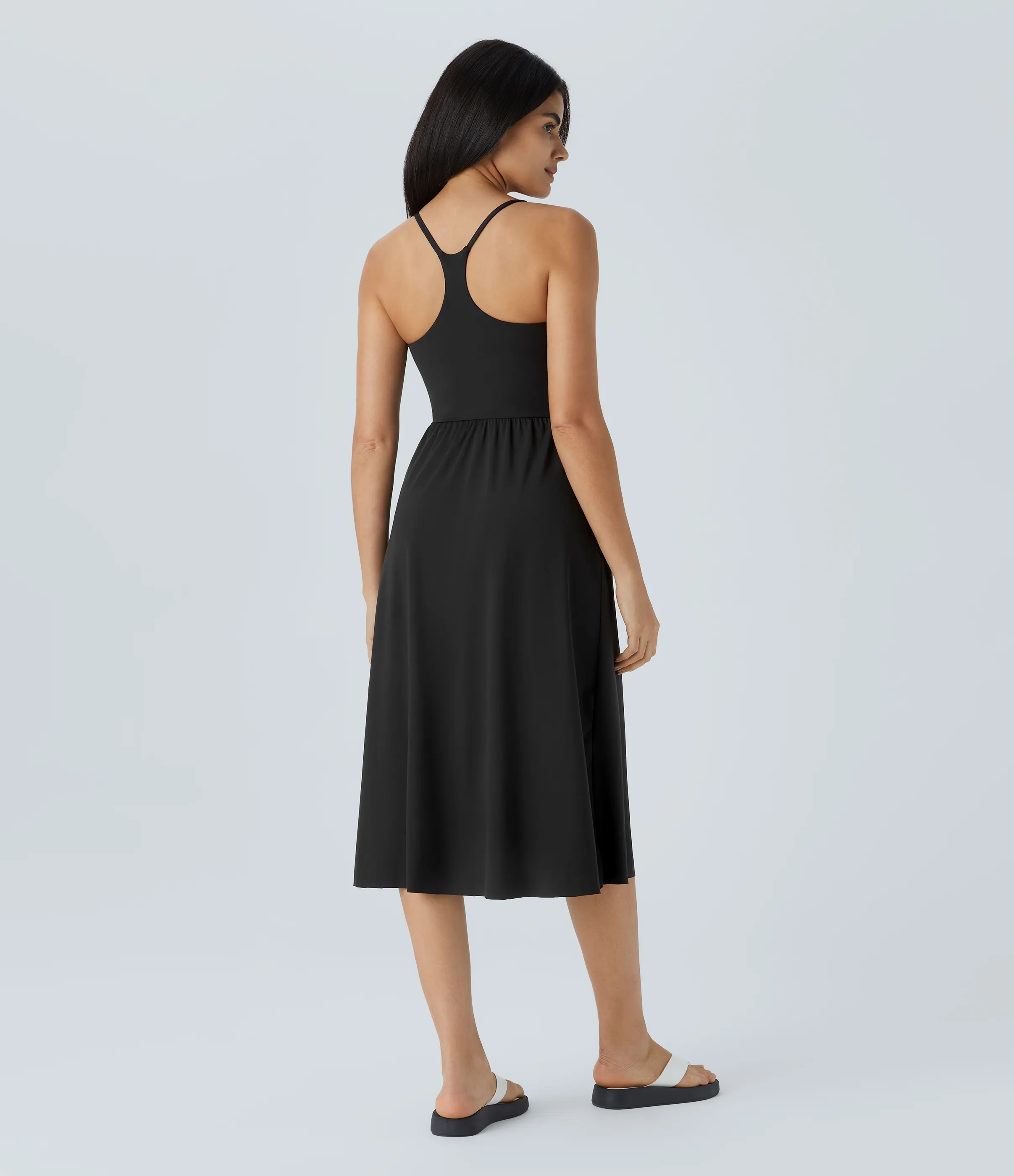 Halara Vestido midi bolsillo lateral espalda cruzada - Black - M sold by Halara product image thumbnail 3