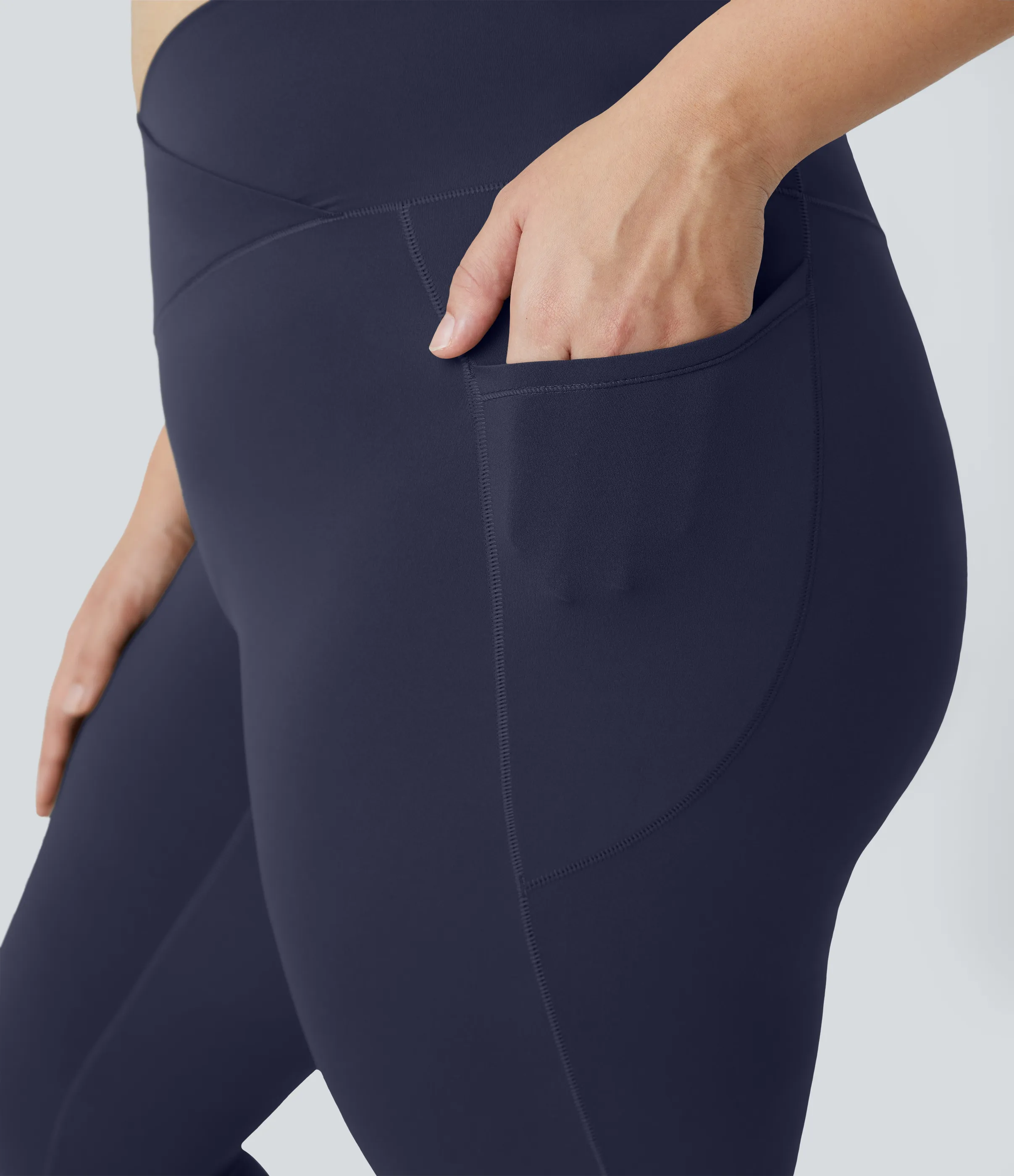 Halara Leggings Softlyzero™ largo tiro alto bolsillo lateral cruzado liso talla grande - Peacoat - 2X sold by Halara product image thumbnail 5