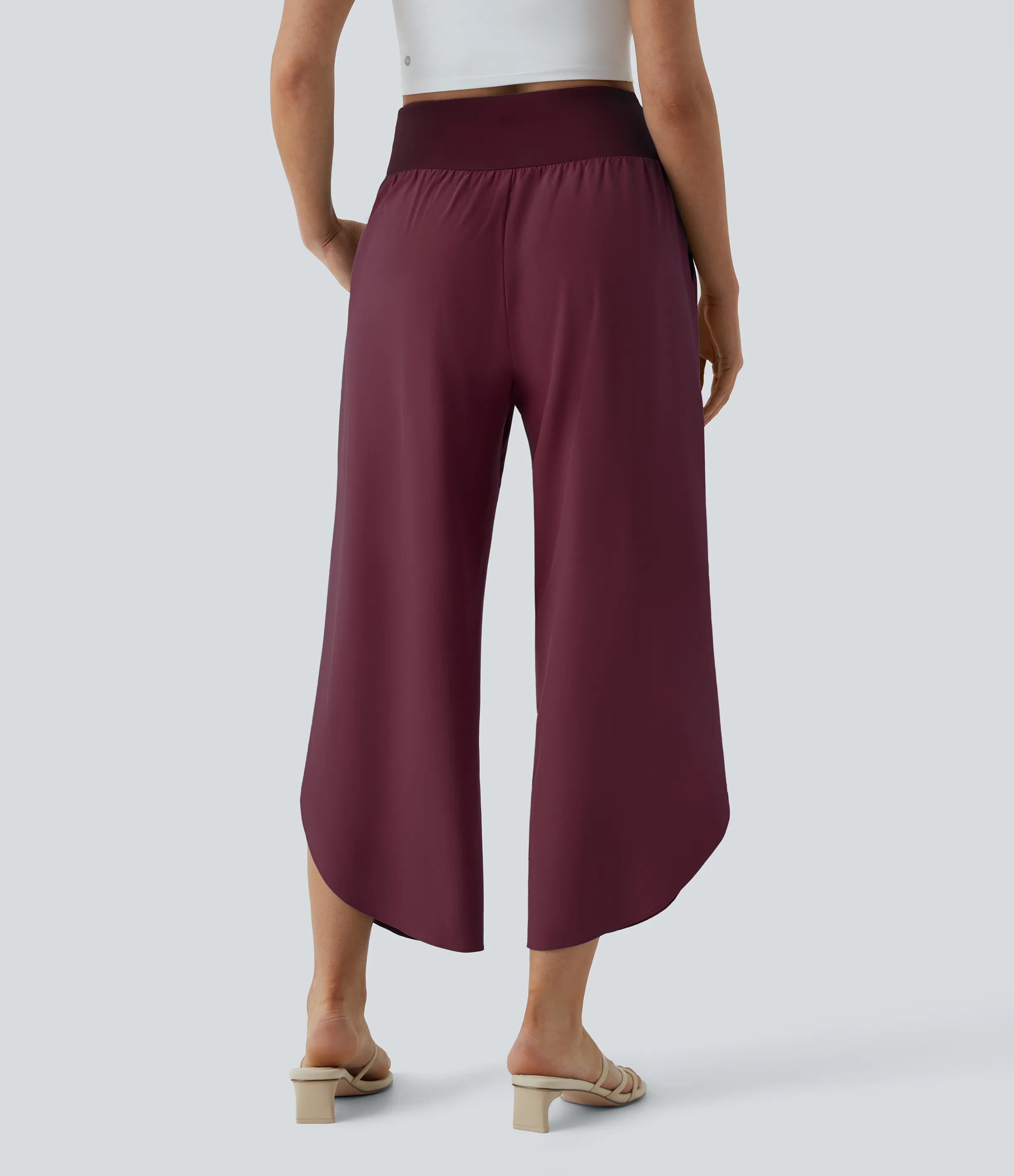 Halara Pantalón Breezeful™ Resort secado rápido abertura bolsillo lateral plisado cruzado tiro alto - Amaranth - S(petite) sold by Halara product image thumbnail 3