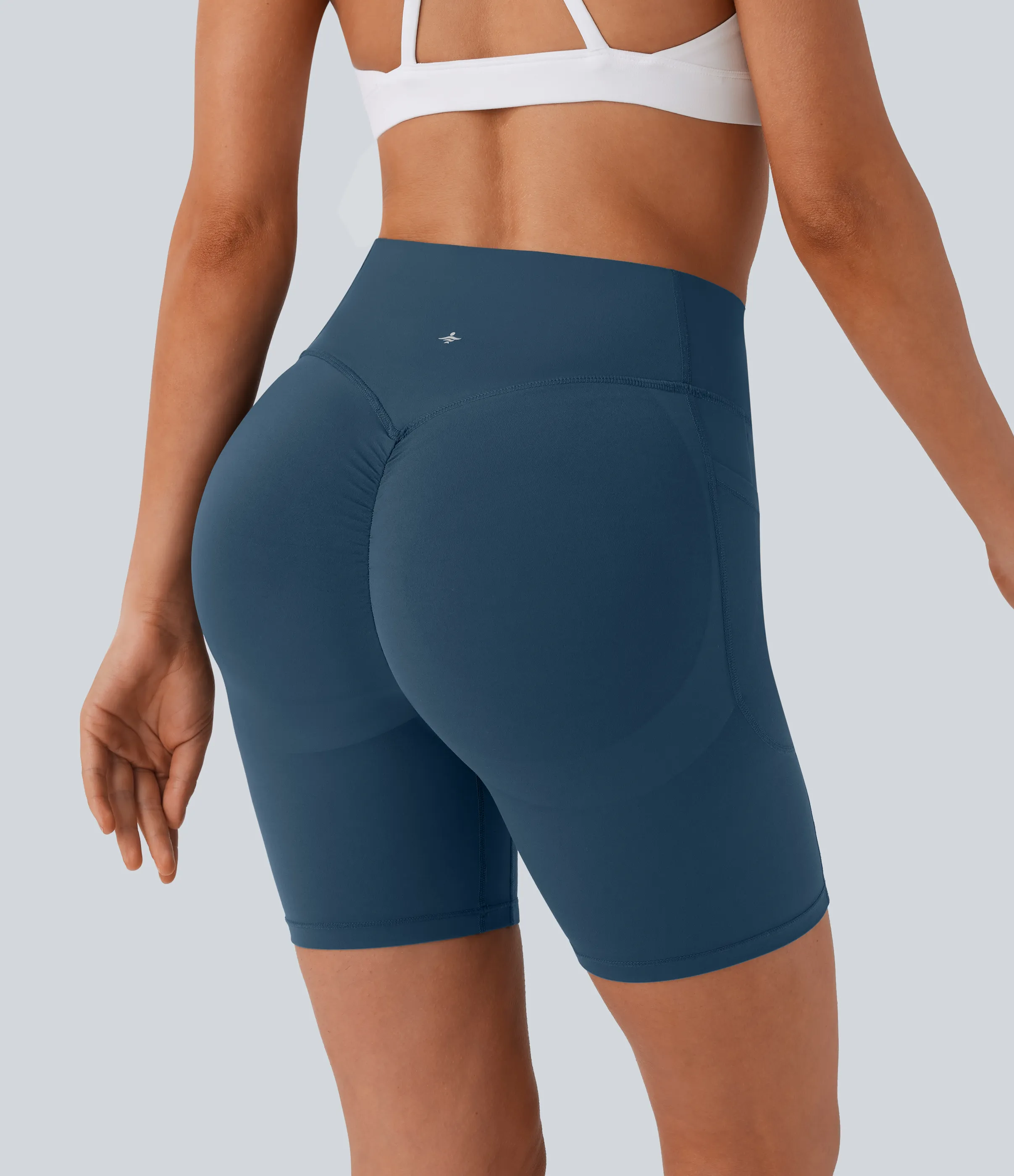 Halara Pantalón corto SoCinched UltraSculpt ciclista tiro alto realce glúteo bolsillo lateral entrenamiento 17.5cm - Majolica Blue - S sold by Halara product image thumbnail 3
