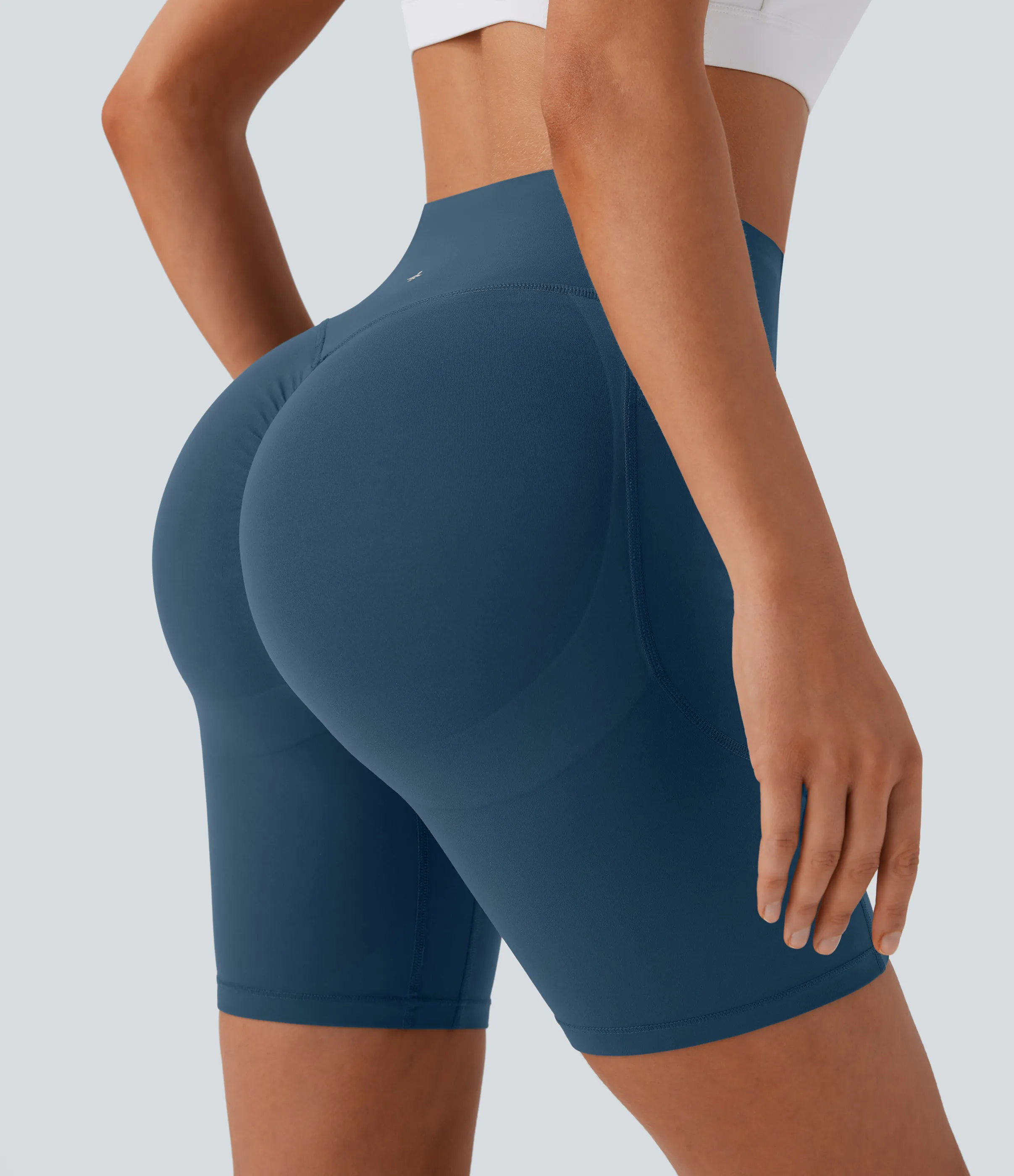 Halara Pantalón corto SoCinched UltraSculpt ciclista tiro alto realce glúteo bolsillo lateral entrenamiento 17.5cm - Majolica Blue - S sold by Halara product image thumbnail 5
