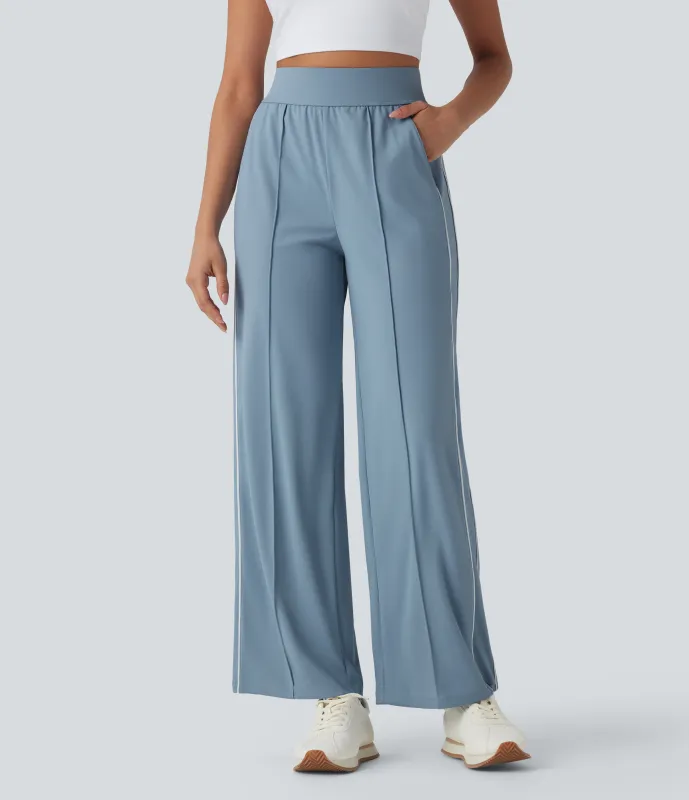 Halara Pantalones de entrenamiento rectos de tiro alto y secado rápido con bolsillos - UPF 40+ - Mountain Spring - XL(regular) sold by Halara