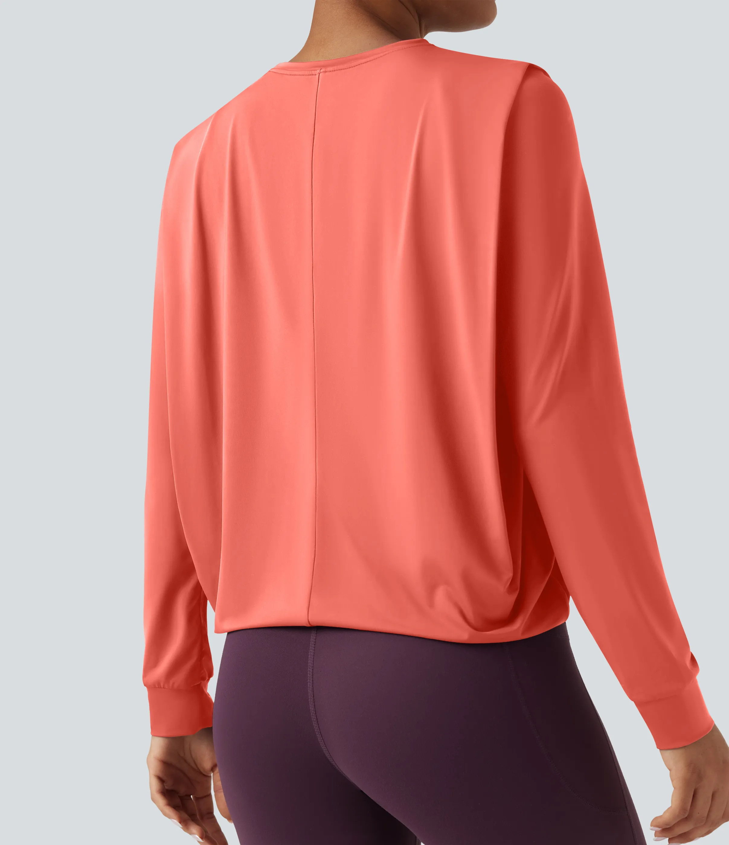 Halara Top deportivo de yoga fruncido de manga larga con cuello redondo - UPF50+ - Fusion Coral - XS sold by Halara product image thumbnail 5