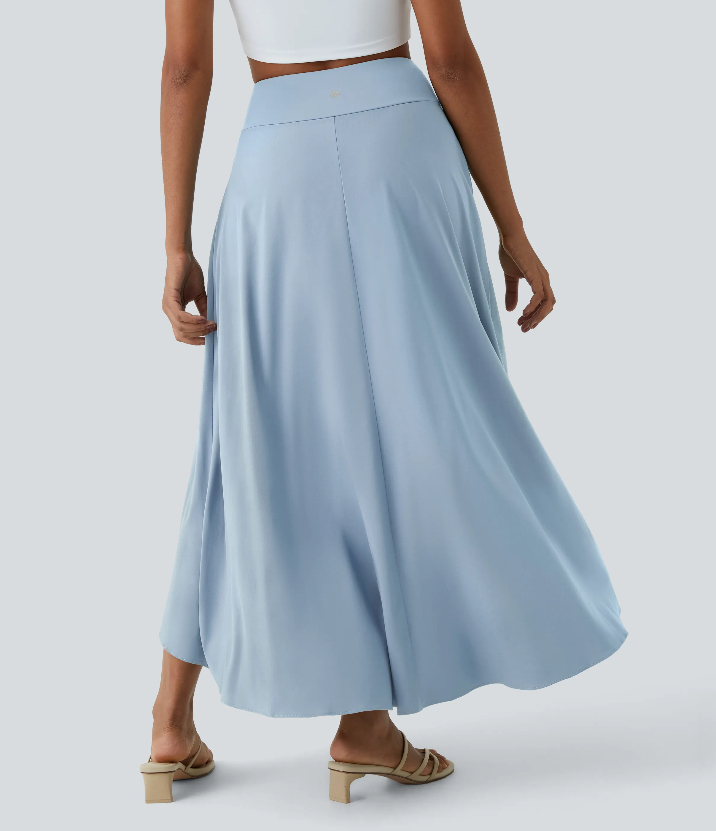 Halara Falda Breezeful™ larga regular tiro alto volante alto bajo 2 en 1 fluida secado rápido - Ballad Blue - M(regular) sold by Halara product image thumbnail 3