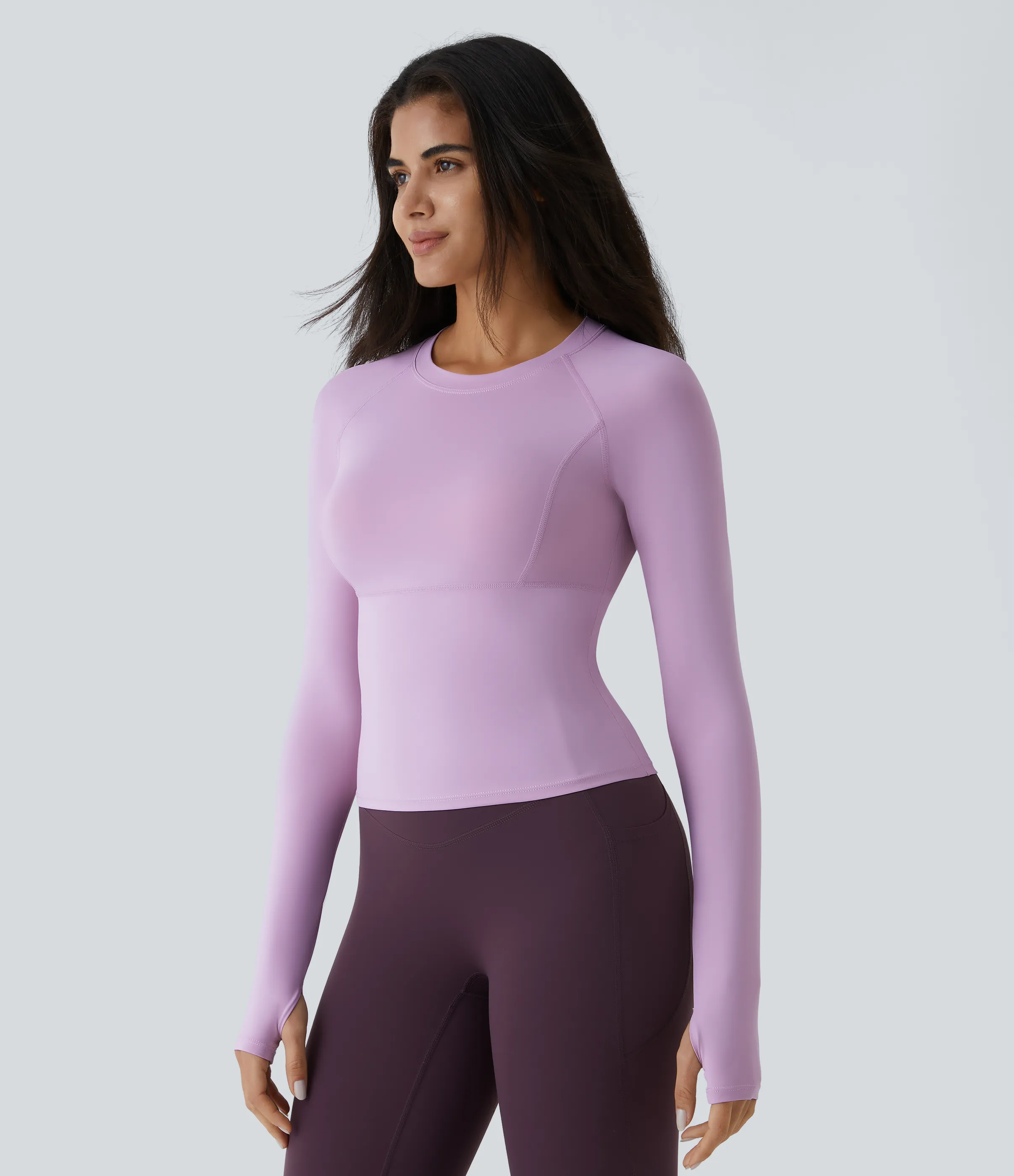 Halara Top deportivo yoga abertura pulgar - Plum Pink Purple - L(Long) sold by Halara product image thumbnail 4
