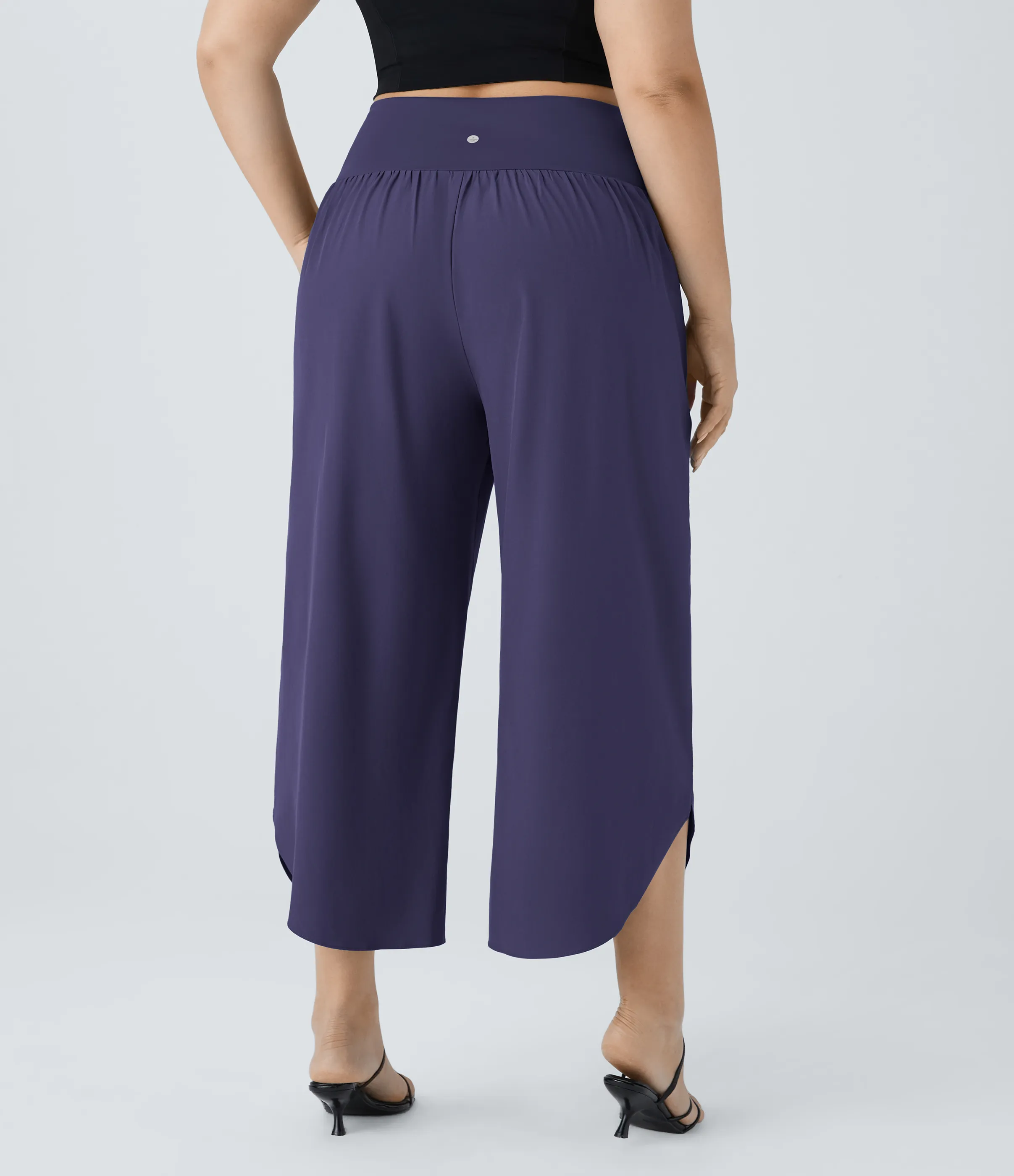 Halara Pantalón Breezeful™ talla grande tiro alto cruzado plisado bolsillo lateral dividido secado rápido - Patriot Blue - 3X(regular) sold by Halara product image thumbnail 3