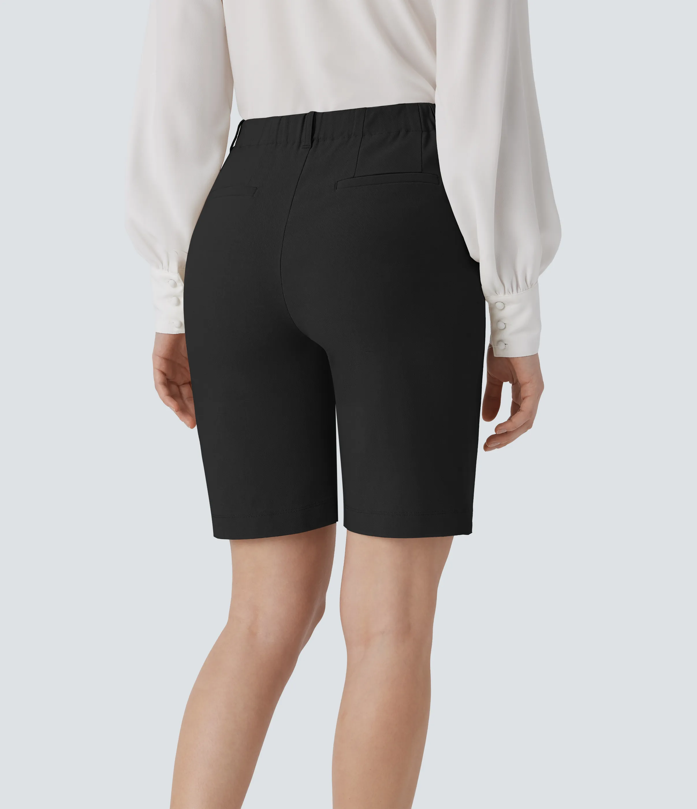 Halara Pantalón corto oficina bolsillo lateral cierre botón tiro medio 22.8cm - Black - L sold by Halara product image thumbnail 3