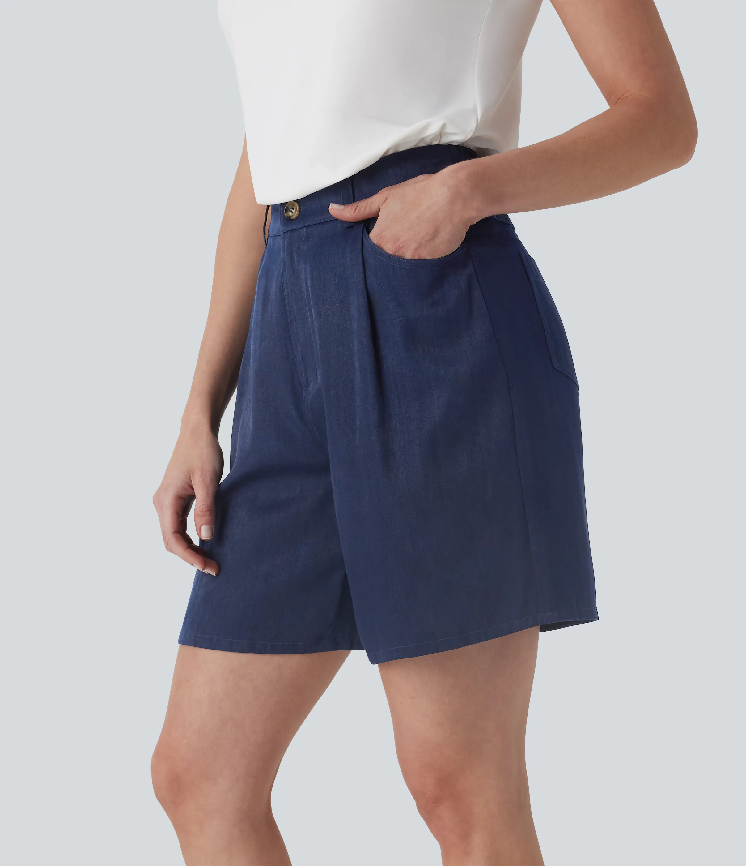 Halara Shorts casuales de tiro alto con bolsillos - Spellbound - M sold by Halara product image thumbnail 4