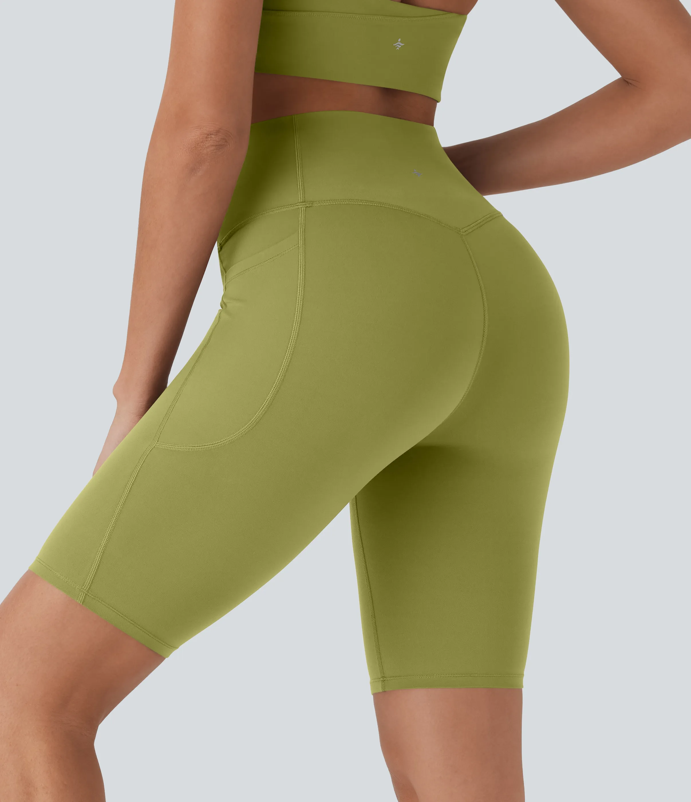 Halara Shorts biker Halara UltraSculpt™ moldeadores tiro alto con reductor de abdomen y bolsillos laterales 22.8cm - Moss - M sold by Halara product image thumbnail 3