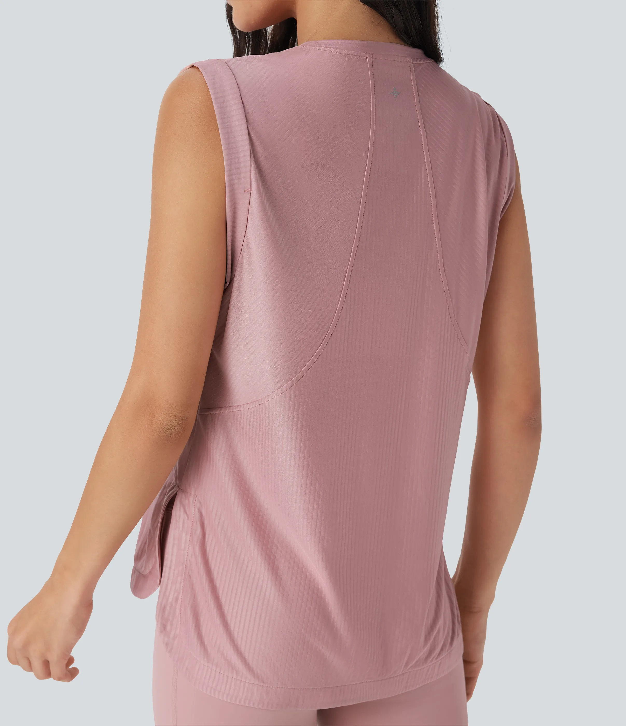 Halara Camiseta de yoga de secado rápido con cuello redondo y dobladillo curvo - Soft Berry - M sold by Halara product image thumbnail 5