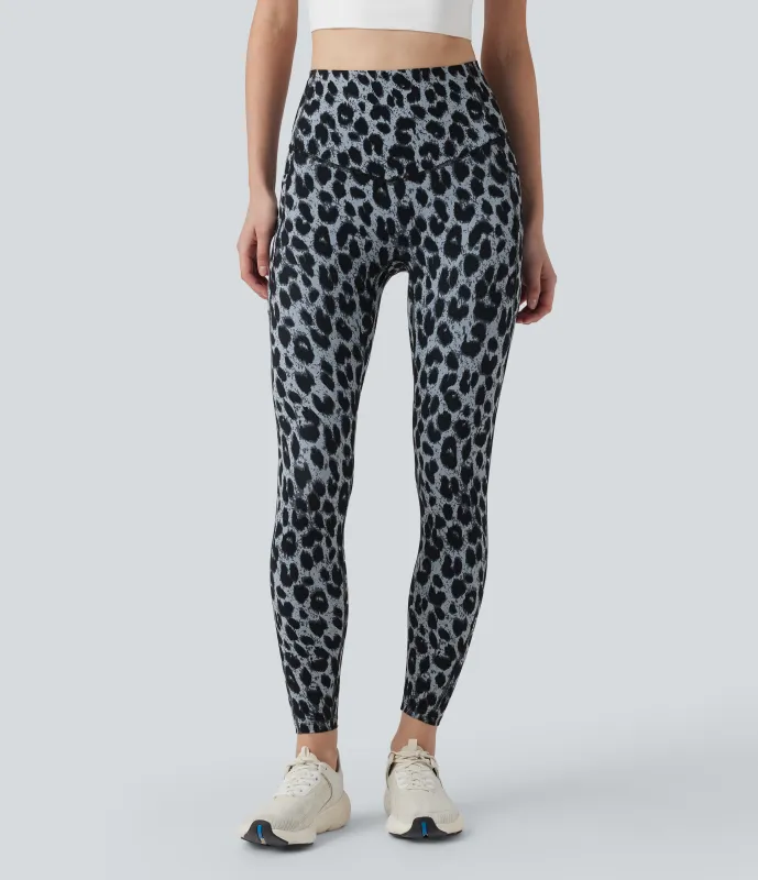 Halara Leggings de yoga Halara UltraSculpt™ con estampado de leopardo, cintura alta, control de abdomen y bolsillos - Moonshadow Leopard - XL(7/8) sold by Halara