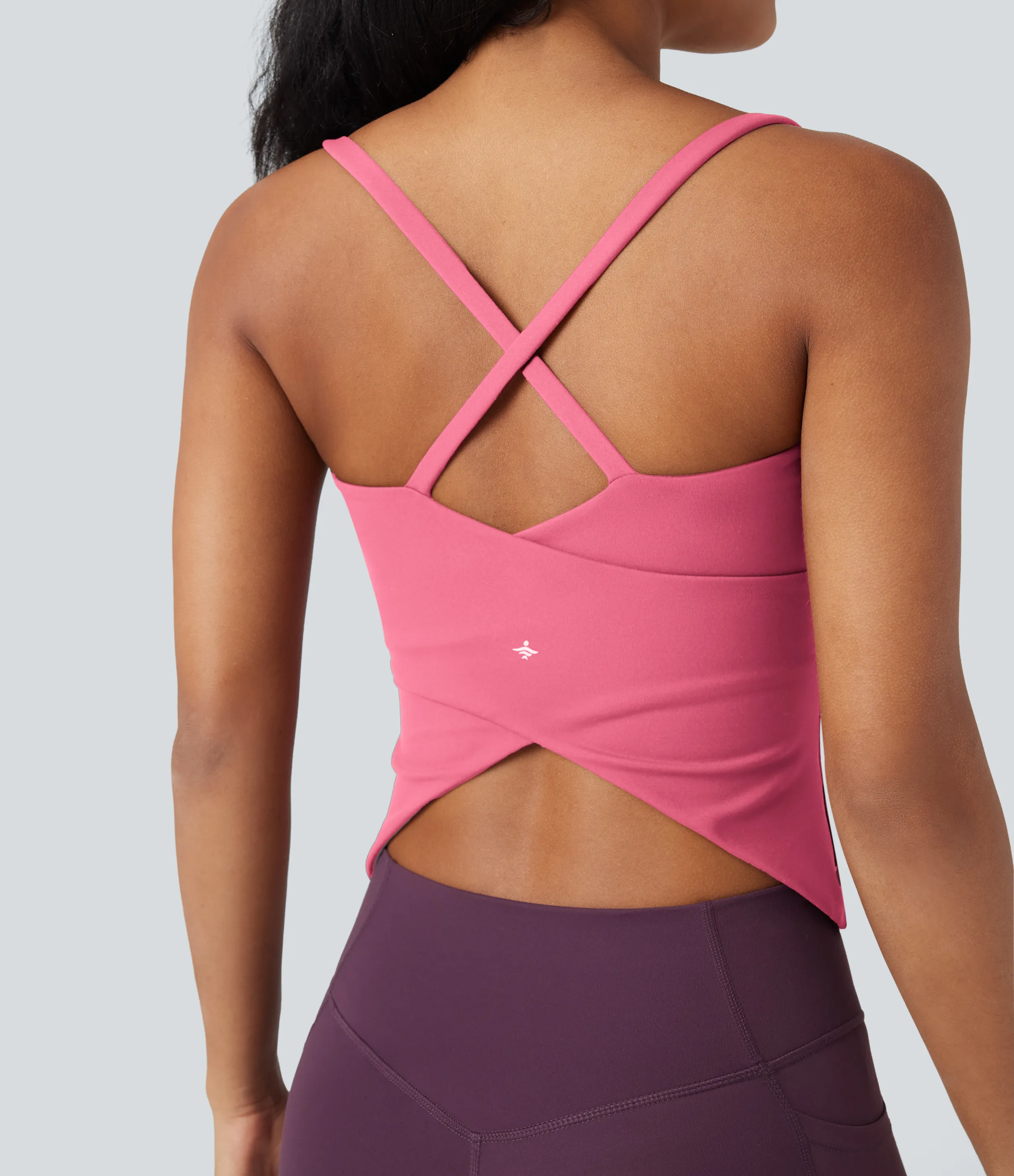 Halara Top de yoga con escote redondo, espalda cruzada y dobladillo cruzado - Pink Lemonade - XL sold by Halara product image thumbnail 2