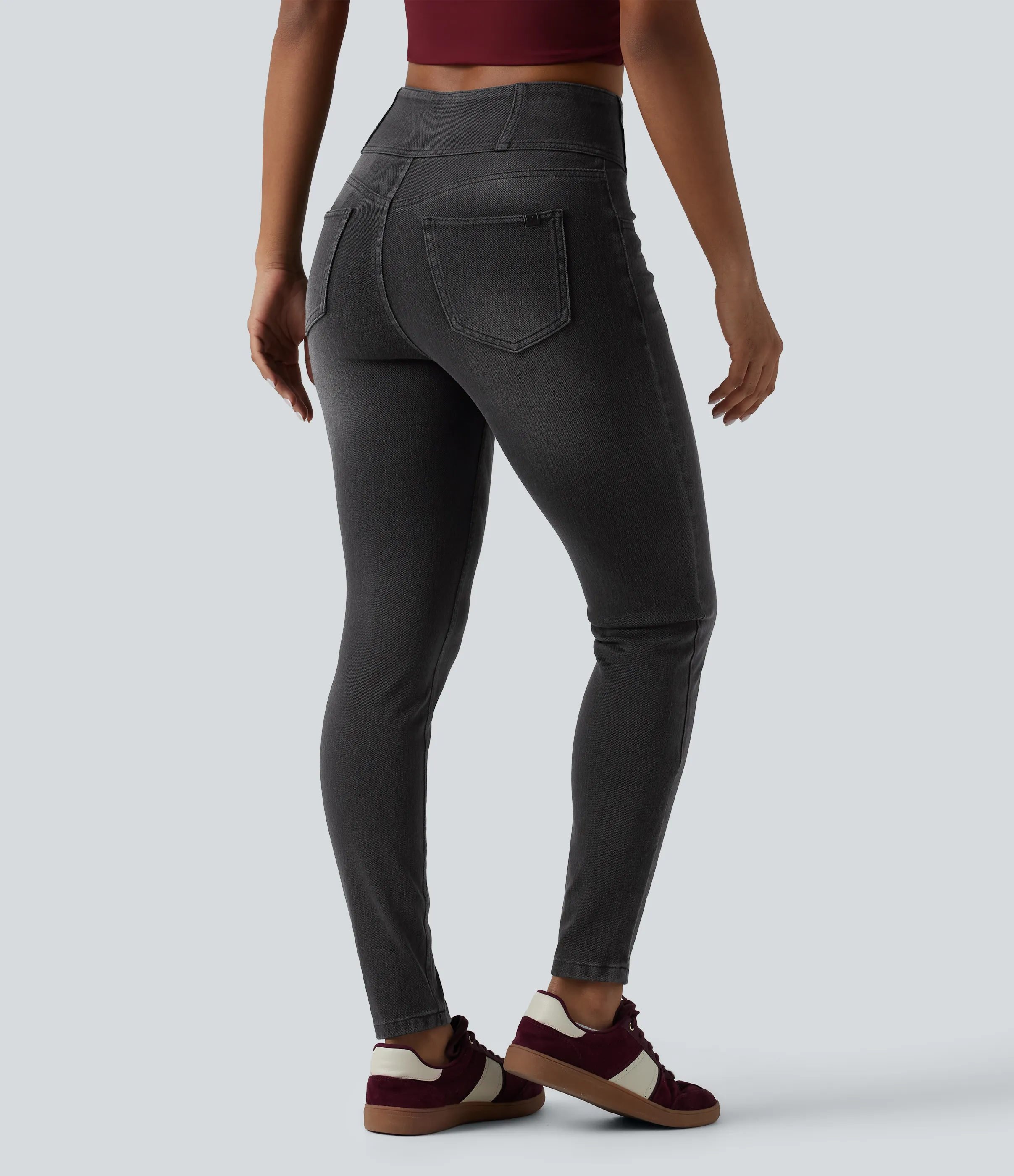 Halara Jeans ajustados casuales Halara Flex™ de tiro alto con bolsillos - Phantom Denim - XL(regular) sold by Halara product image thumbnail 3