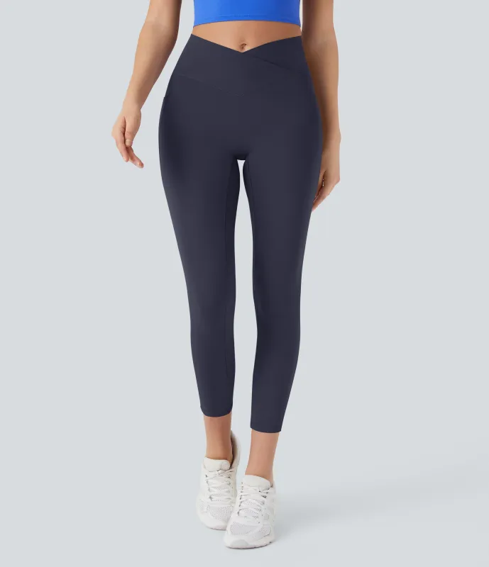 Halara Leggings capri Softlyzero™ yoga bolsillo cruzado tiro alto - Peacoat - L sold by Halara