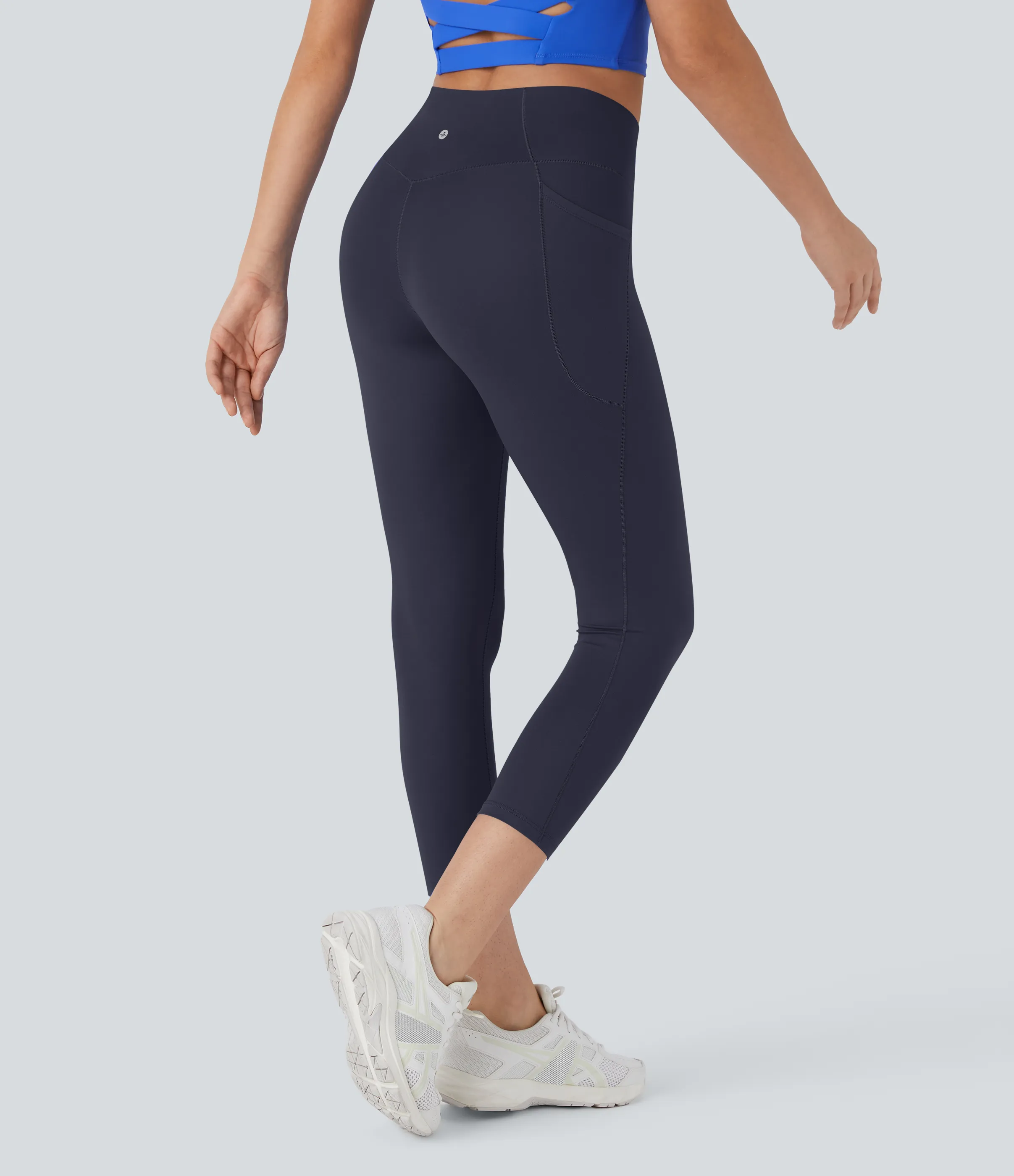 Halara Leggings capri Softlyzero™ yoga bolsillo cruzado tiro alto - Peacoat - L sold by Halara product image thumbnail 3