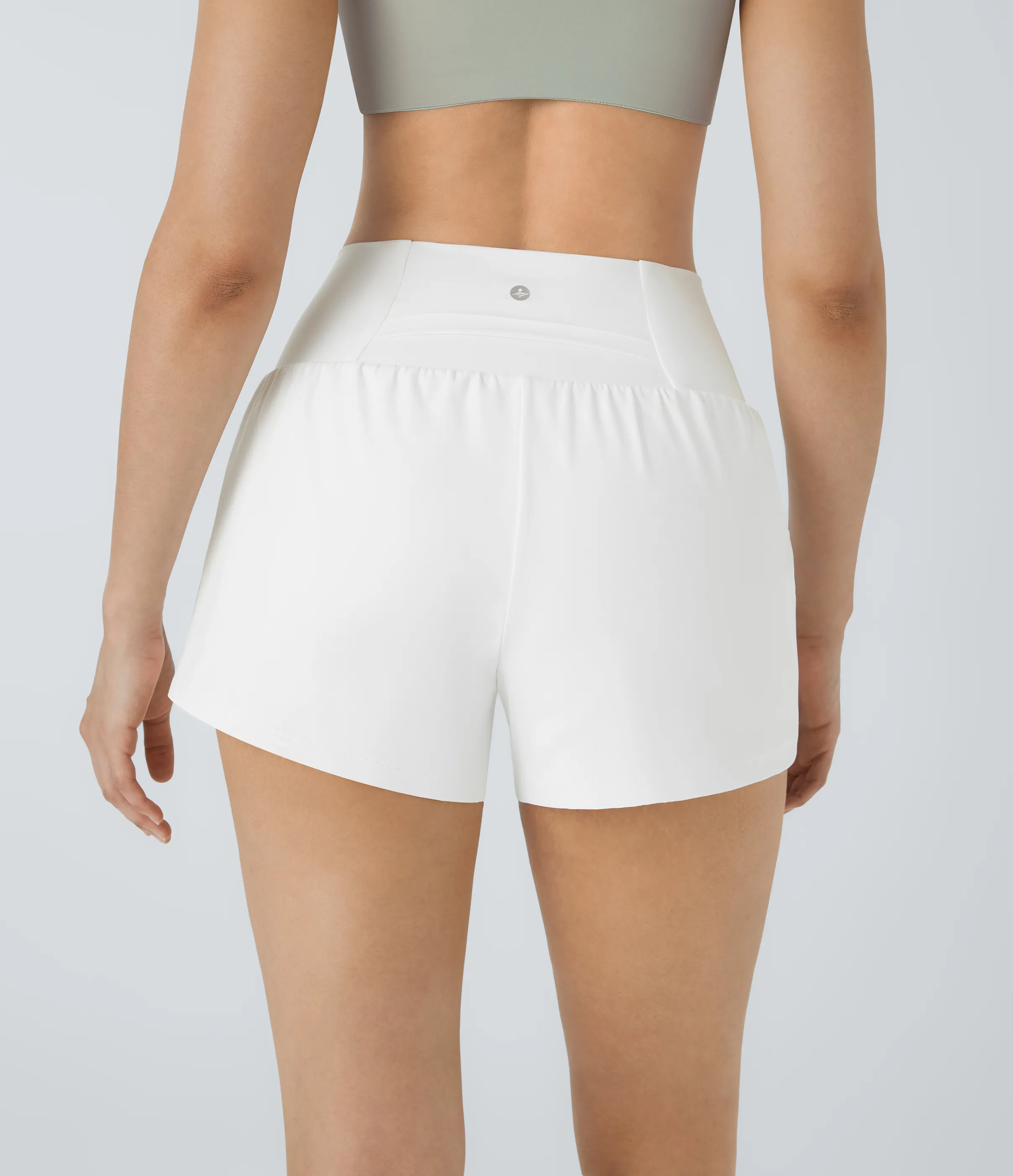 Halara Pantalón corto yoga 2 en 1 tiro alto bolsillo trasero lateral oculto 7.5cm - White - XL sold by Halara product image thumbnail 3