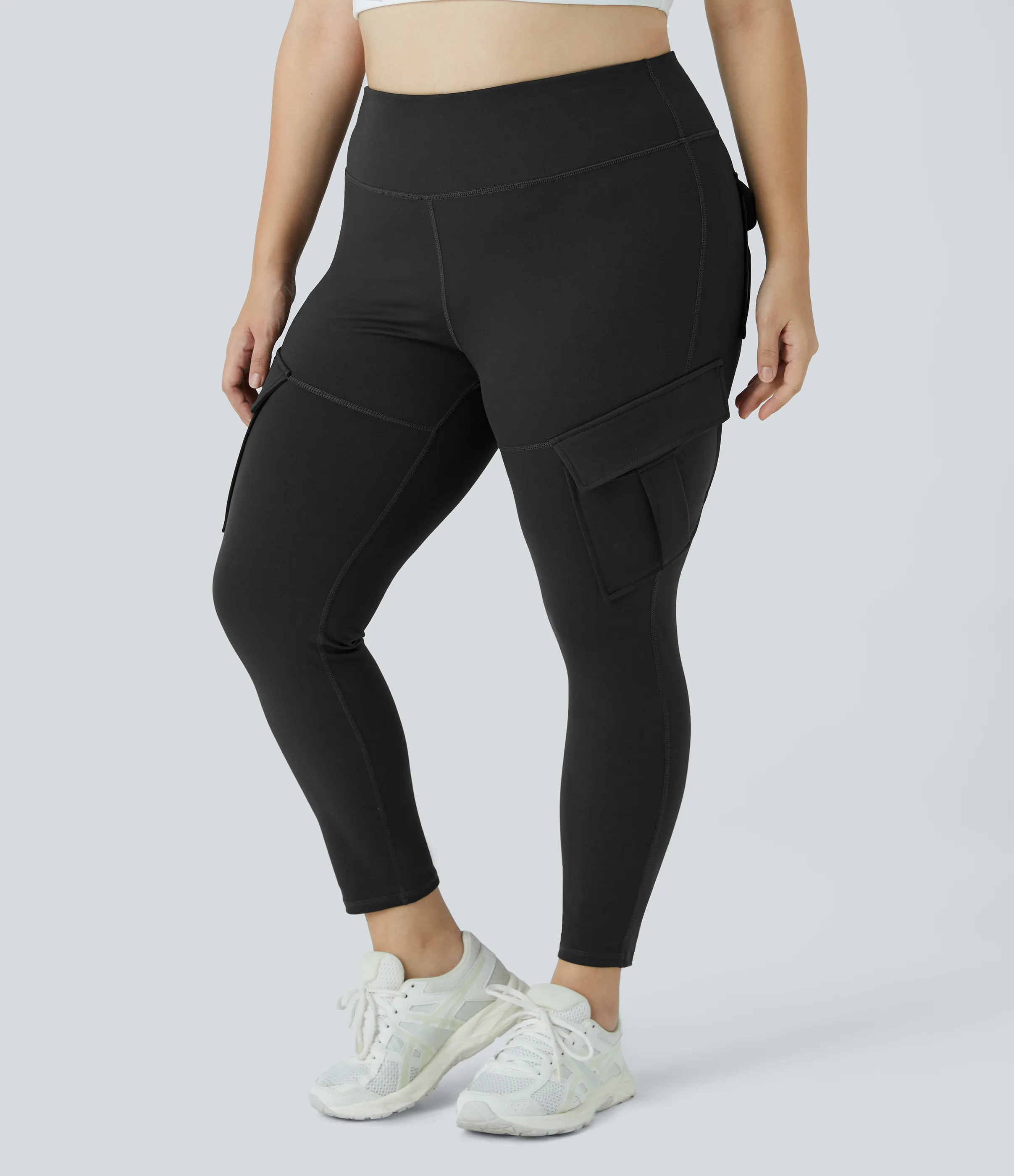 Halara Leggings yoga ajustado bolsillo cargo tiro alto talla grande 7/8 - Black - 1X sold by Halara product image thumbnail 4