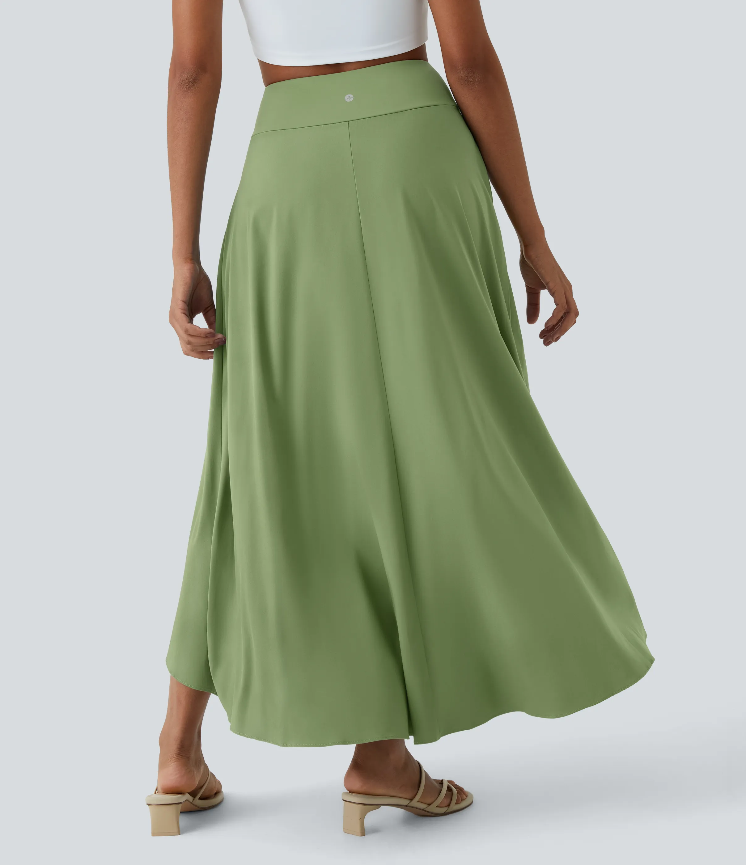 Halara Falda Breezeful™ larga regular tiro alto volante alto bajo 2 en 1 fluida secado rápido - Hot Wasabi - Green - XS(regular) sold by Halara product image thumbnail 3