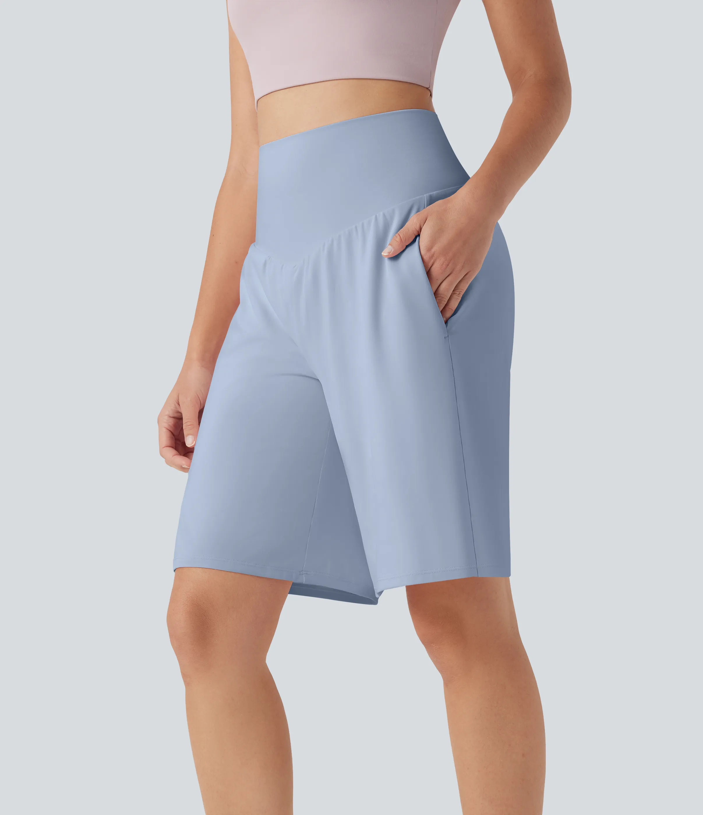 Halara Bermudas Softlyzero™ Airy yoga tiro alto múltiple bolsillo tacto fresco - Skyway - M sold by Halara product image thumbnail 4