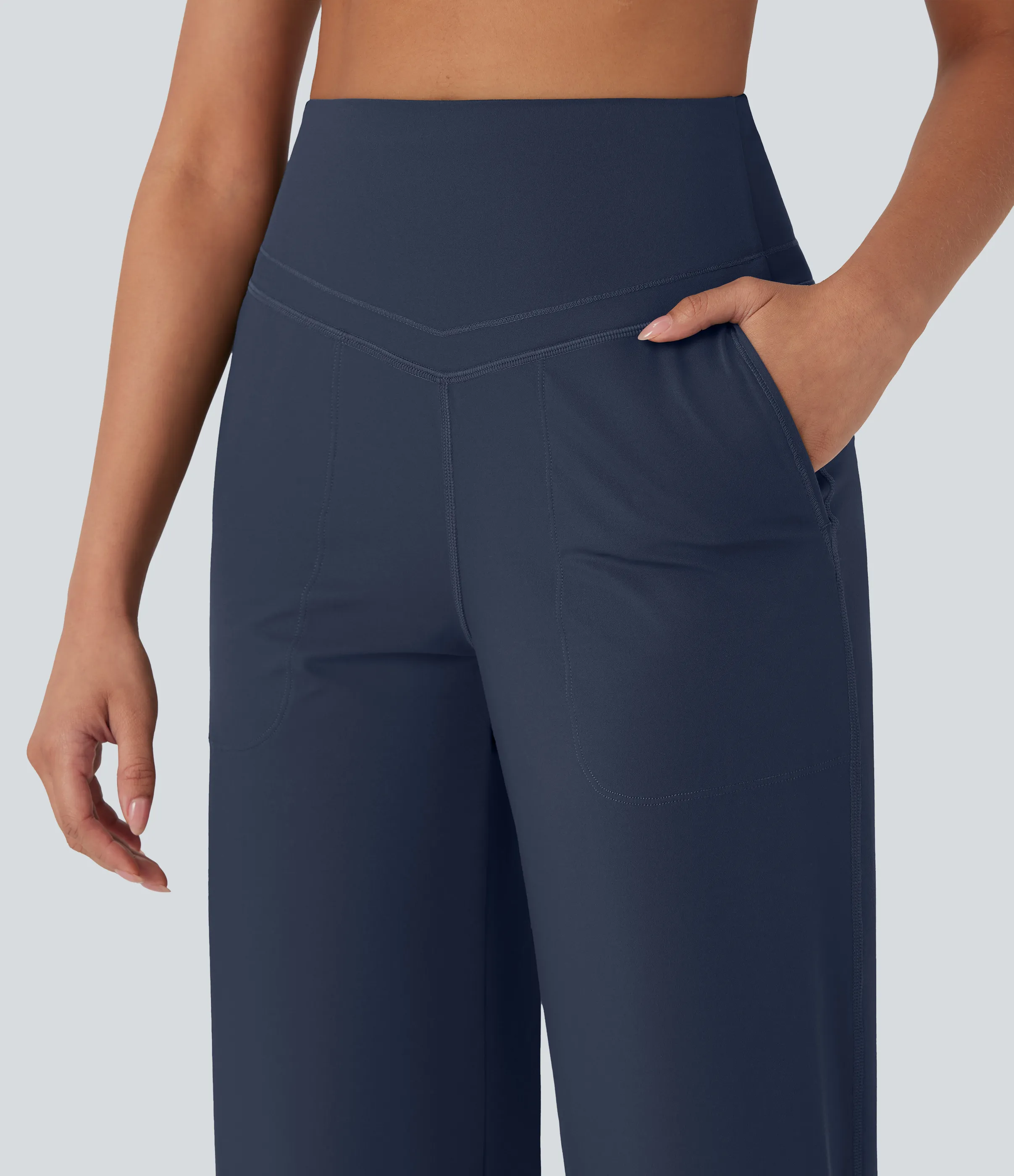 Halara Pantalones de yoga Halara UltraSculpt™ moldeadores de tiro alto con control de abdomen y pierna recta con bolsillos - Mood Indigo - XS(tall) sold by Halara product image thumbnail 5