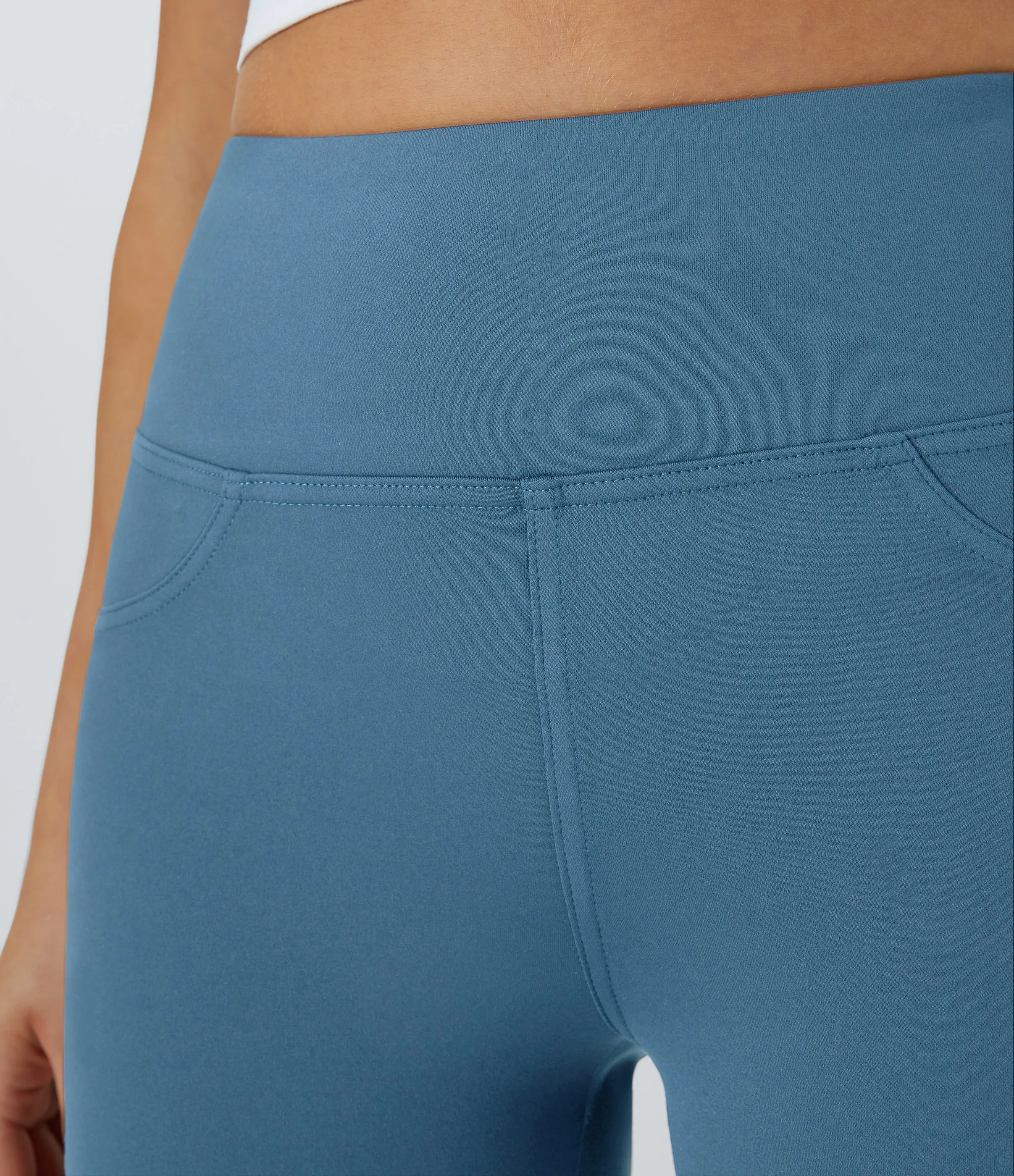 Halara Leggings de yoga acampanados de tiro alto con bolsillos - Light Azure - XS(petite) sold by Halara product image thumbnail 5