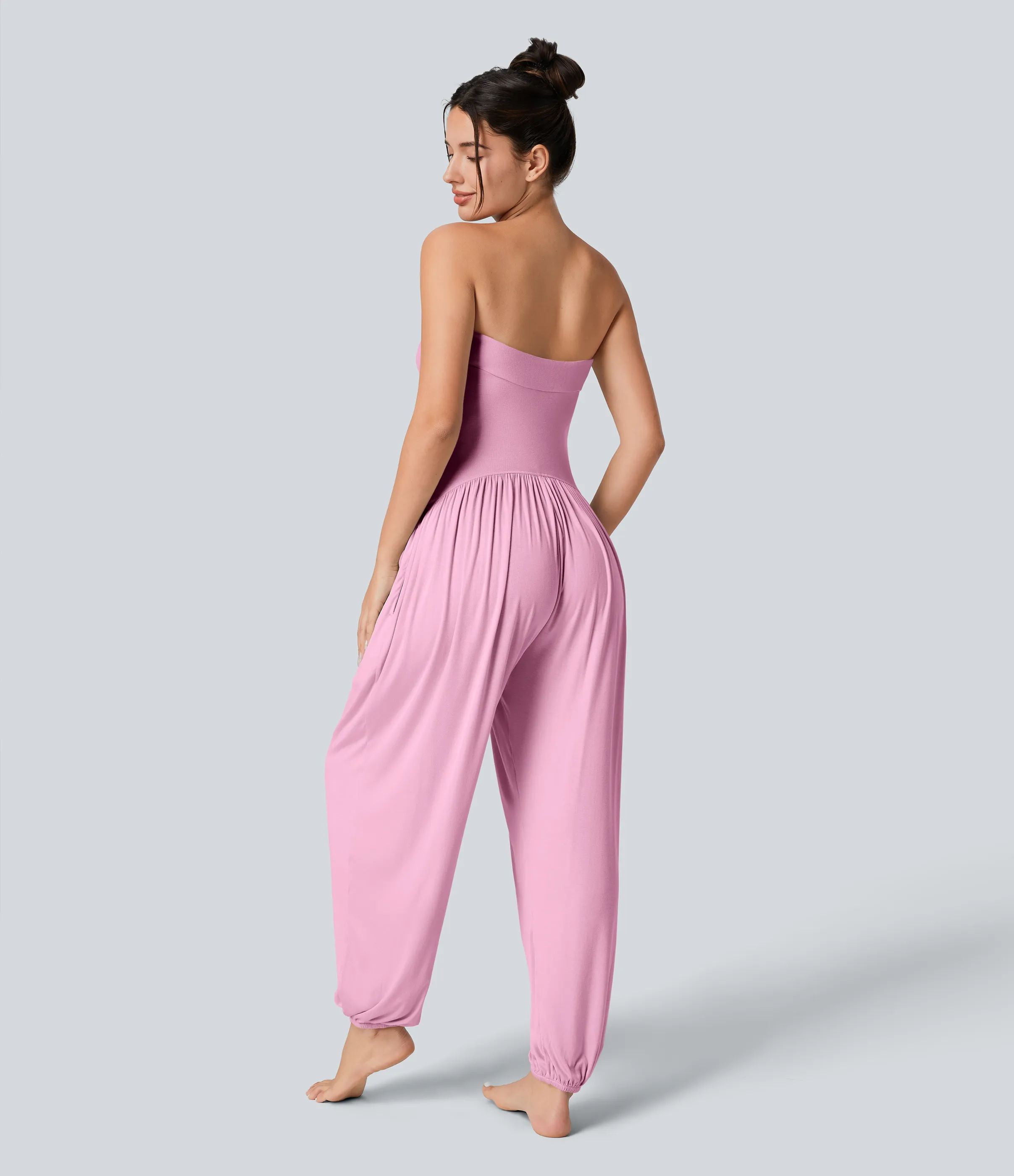 Halara Mono bolsillo lateral plisado sin espalda tubo acanalado - Sweet Lilac - XL(regular) sold by Halara product image thumbnail 3