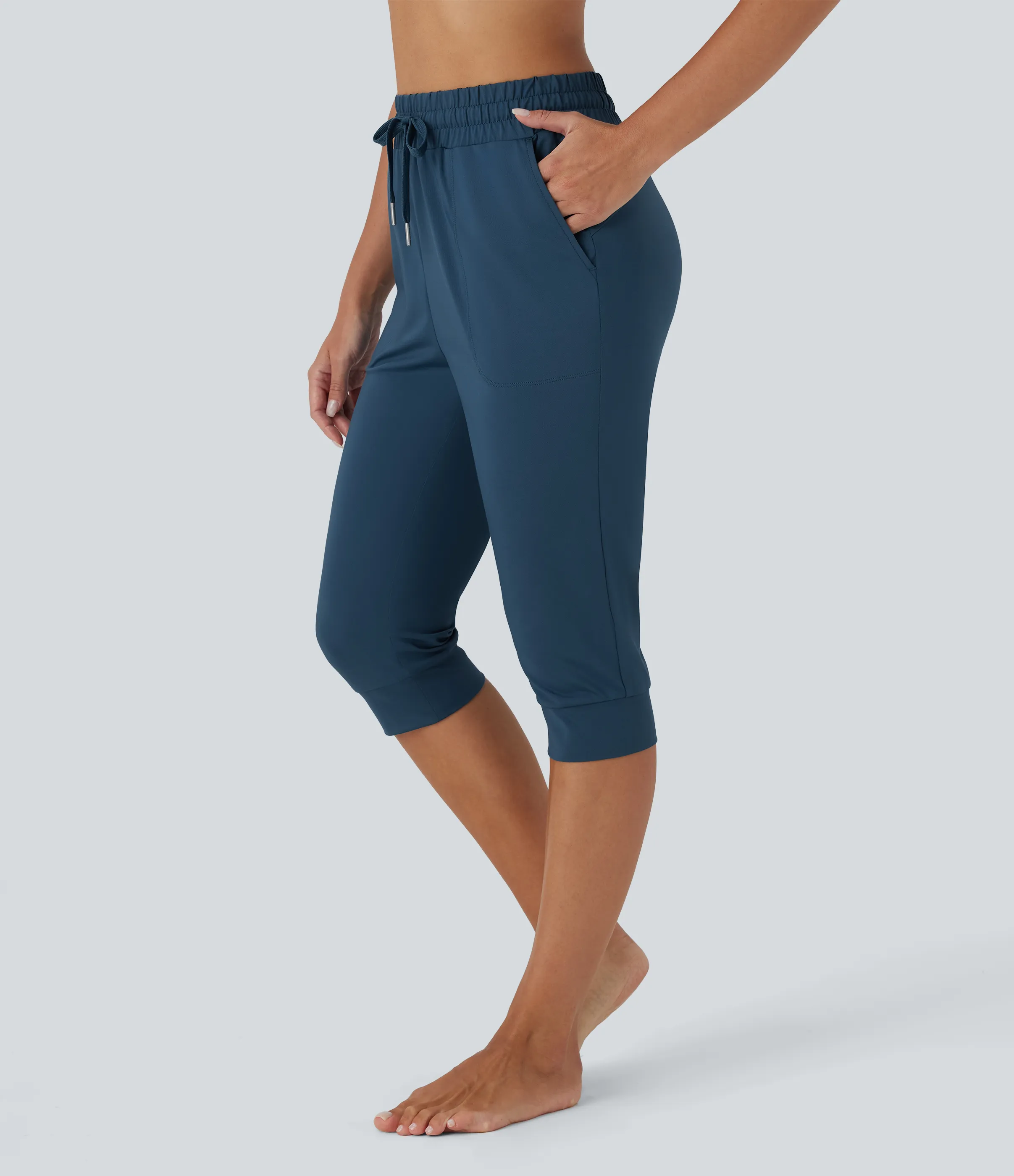 Halara Joggers baile tiro alto cordón ajustable bolsillo lateral - Oxford Blue - S sold by Halara product image thumbnail 4
