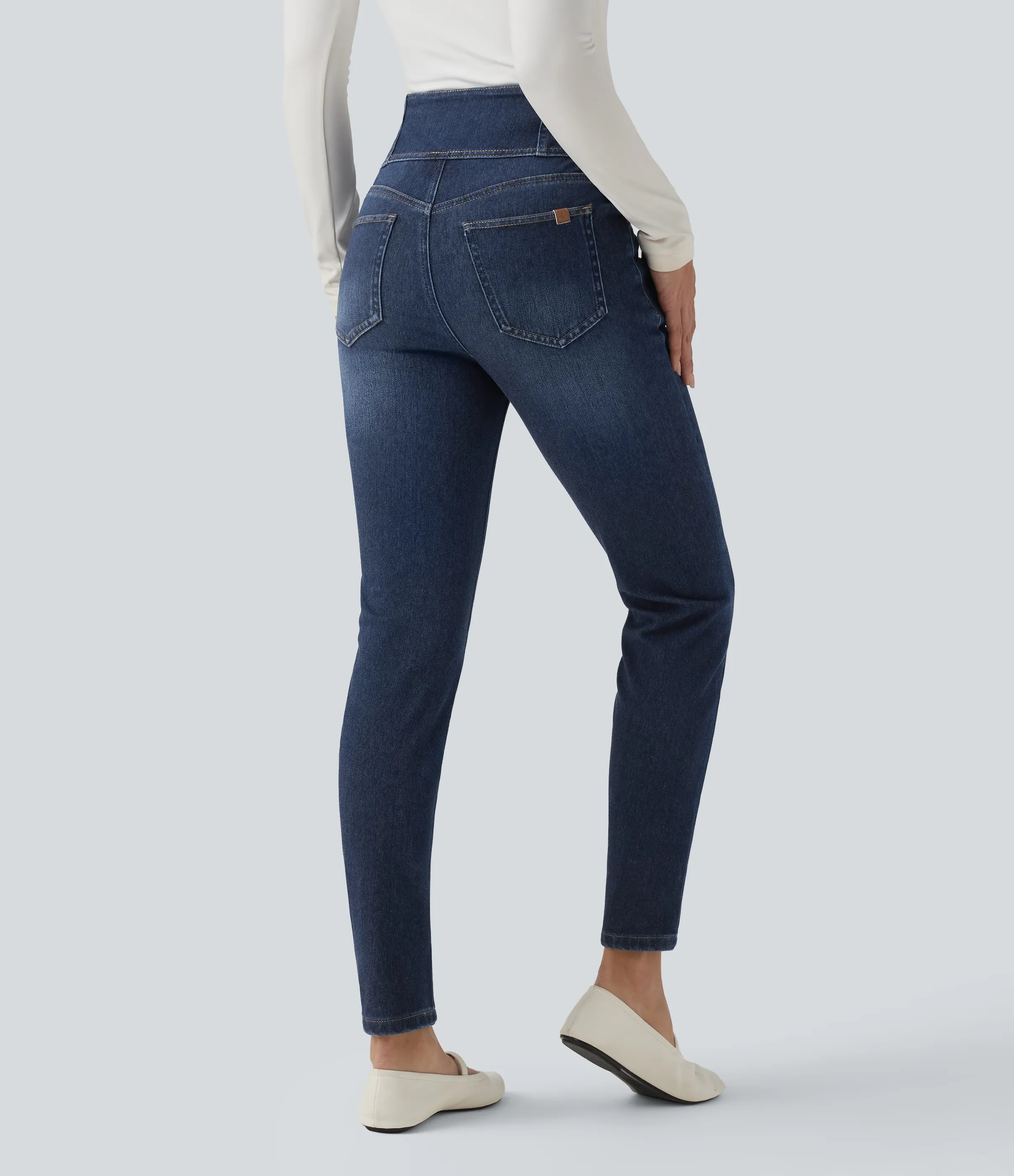 Halara Jeans ajustados casuales Halara Flex™ de tiro alto con bolsillos - Pageant Blue Denim - L(regular) sold by Halara product image thumbnail 3