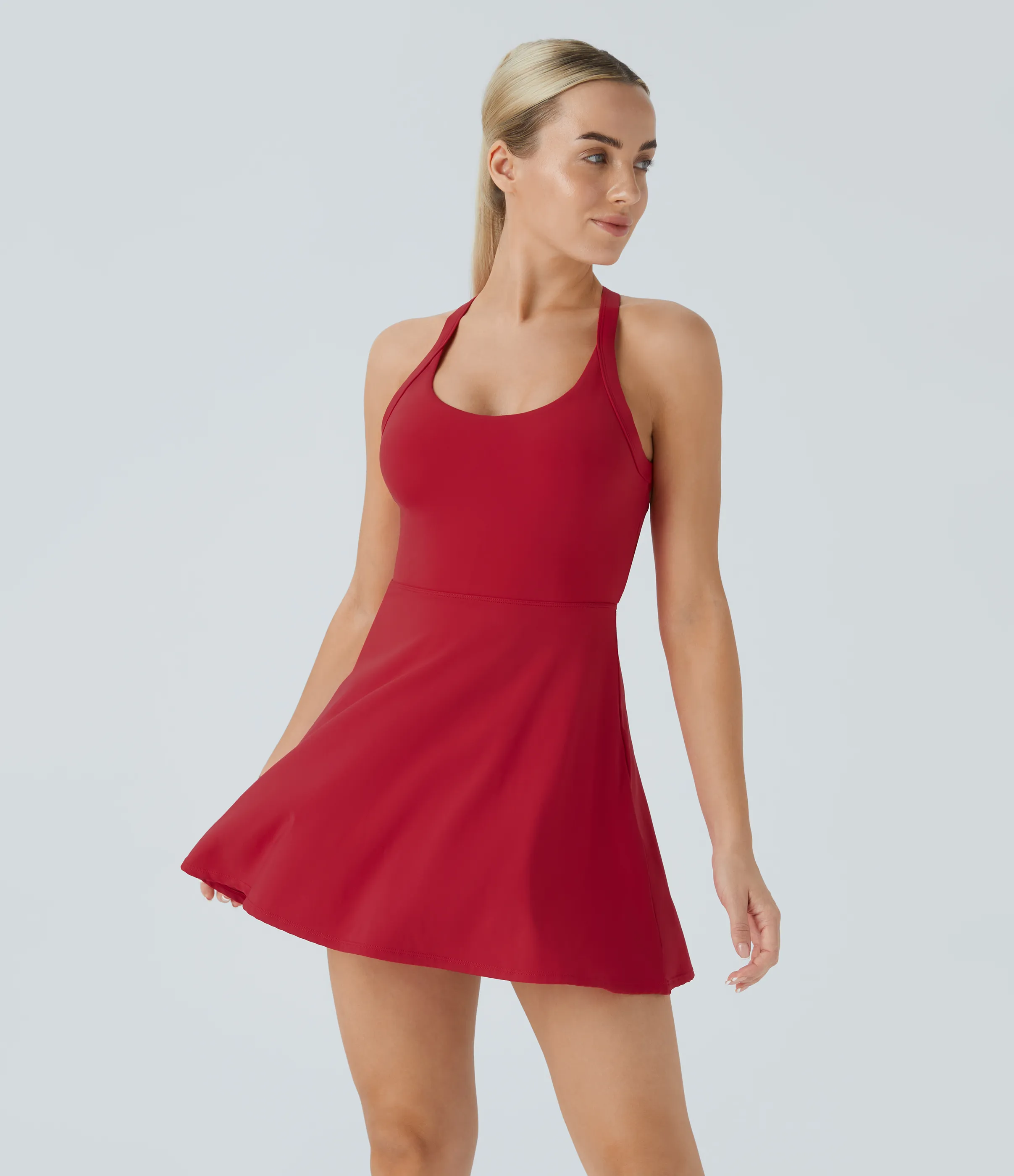 Halara Vestido deportivo sin espalda con diseño retorcido en copas D-F - Salsa - L sold by Halara product image thumbnail 5