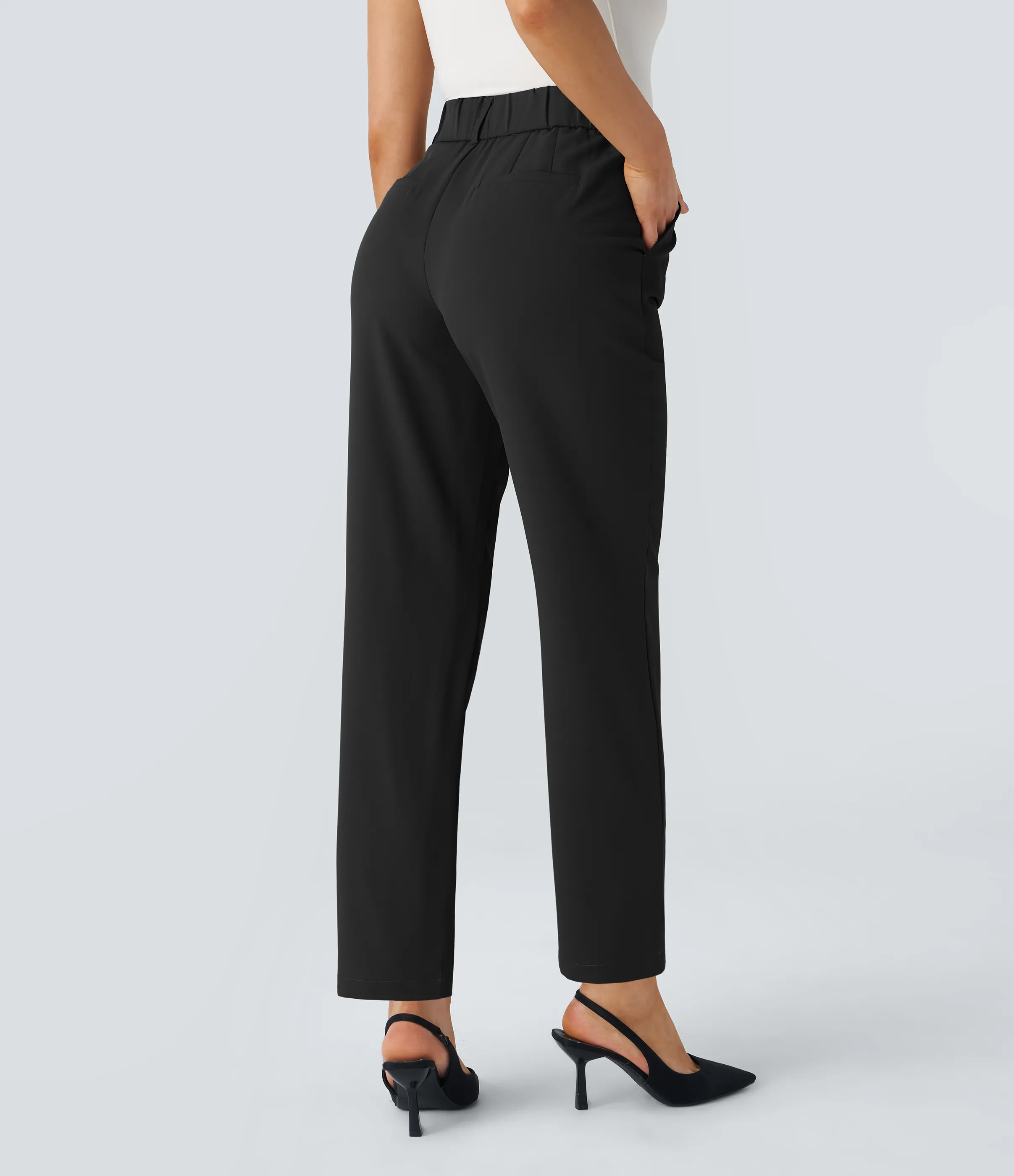 Halara Pantalón oficina ajustado tiro alto bolsillo lateral - Black - L(extall) sold by Halara product image thumbnail 3
