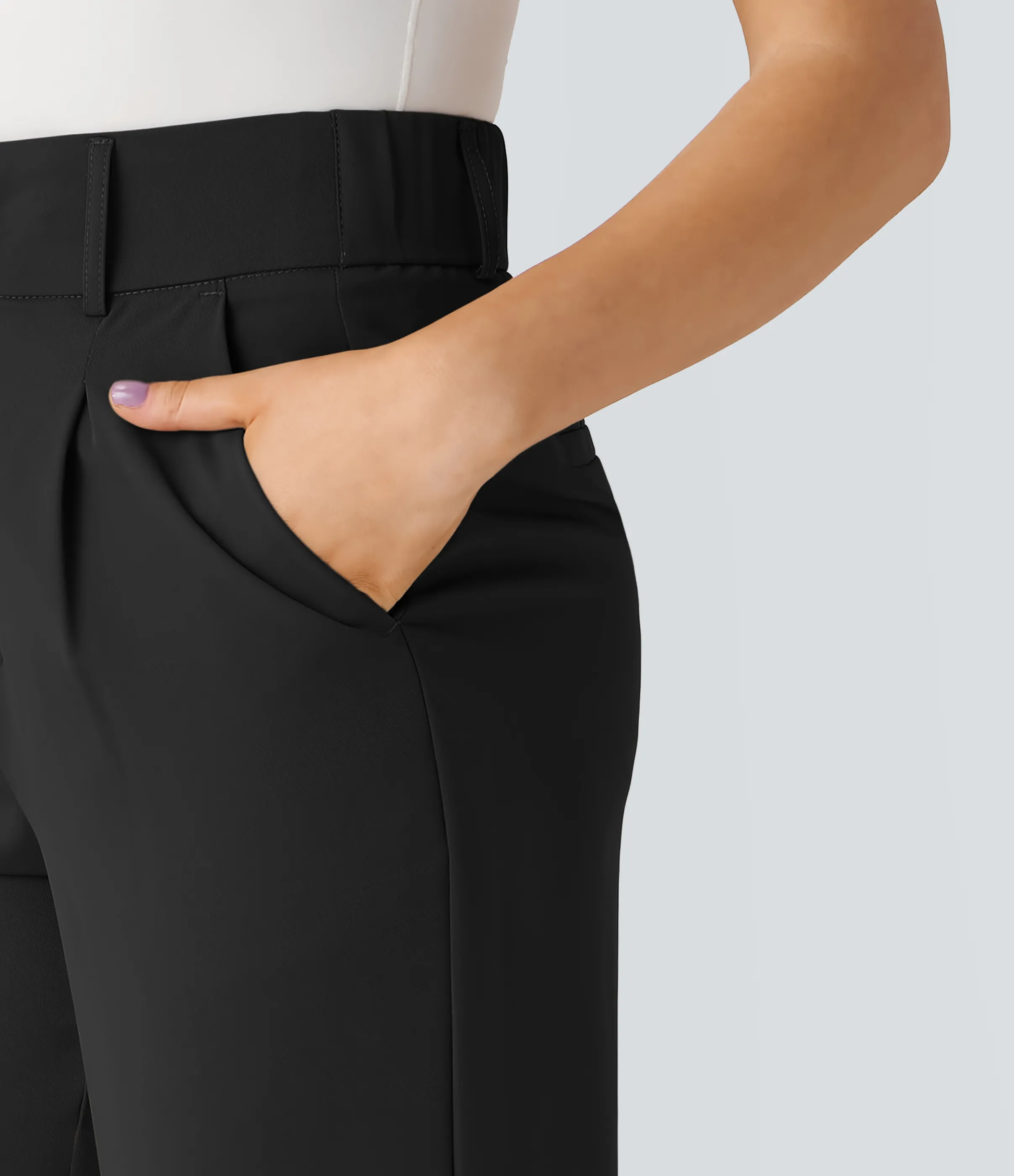 Halara Pantalón oficina ajustado tiro alto bolsillo lateral - Black - L(extall) sold by Halara product image thumbnail 5