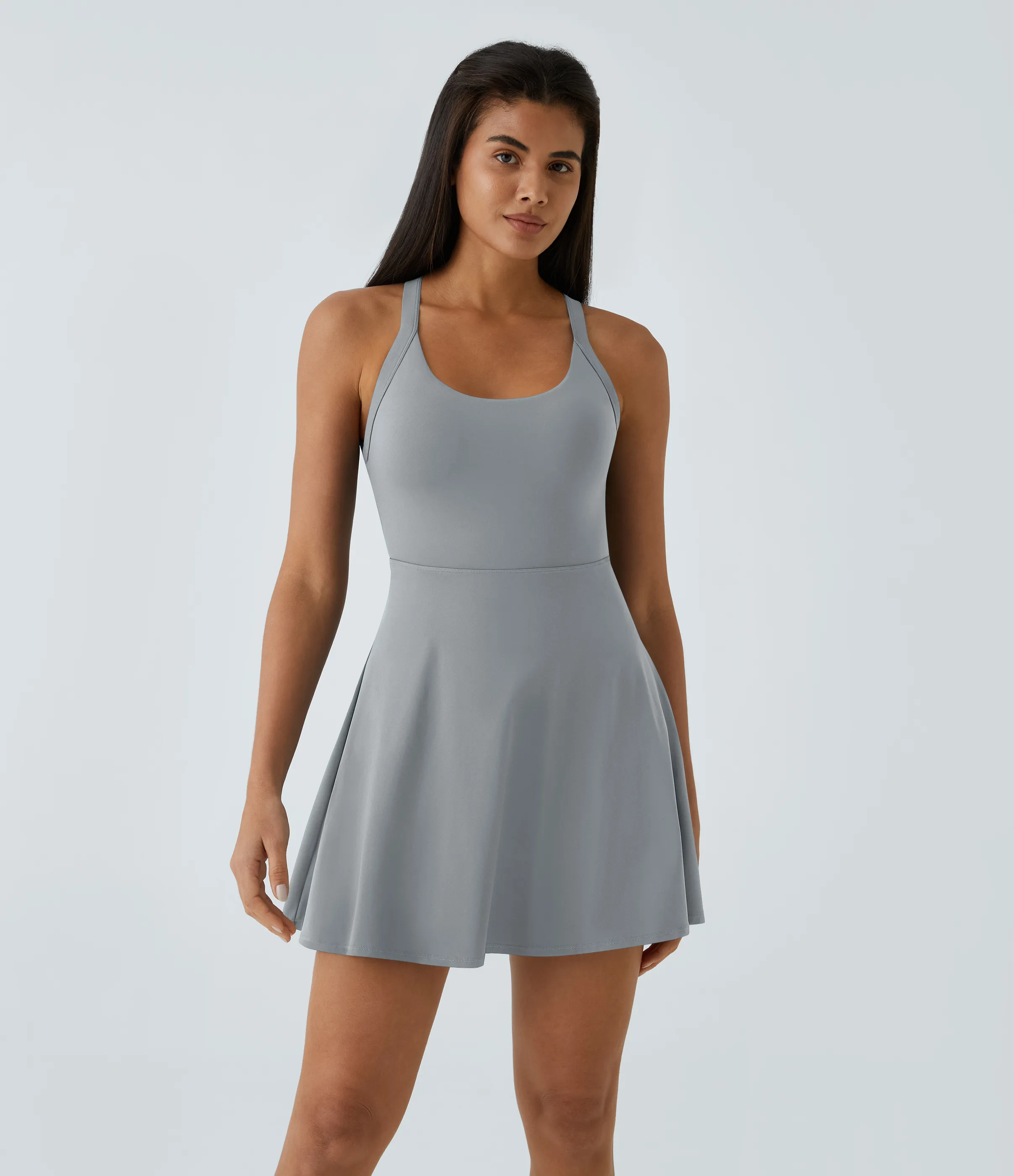 Halara Vestido activo baile vuelo retorcido sin espalda-Longitud más larga-Edición Easy Peezy - Quarry - L sold by Halara product image thumbnail 3