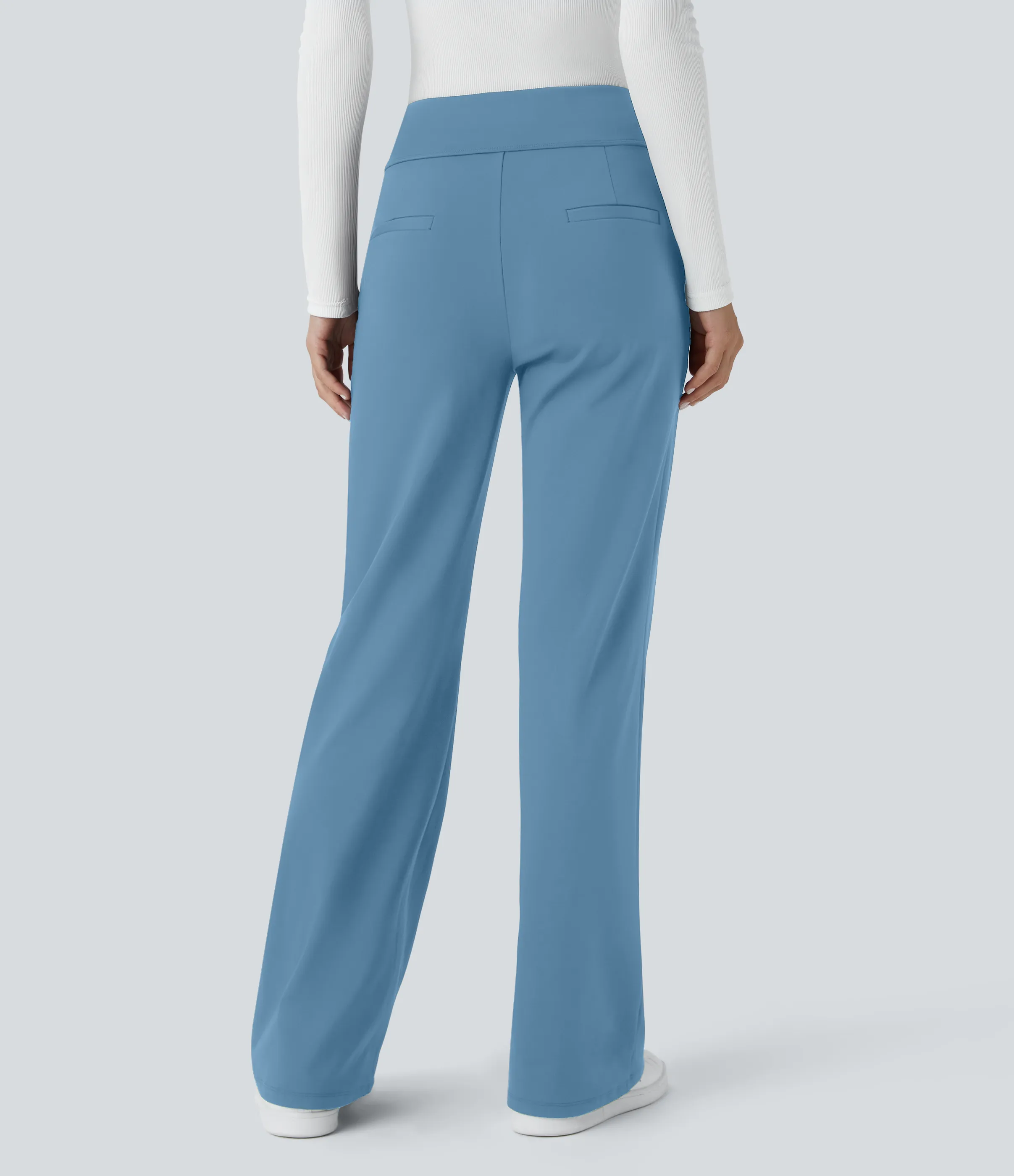Halara Pantalón oficina acampanado bolsillo lateral tiro alto - Light Azure - XL(regular) sold by Halara product image thumbnail 3