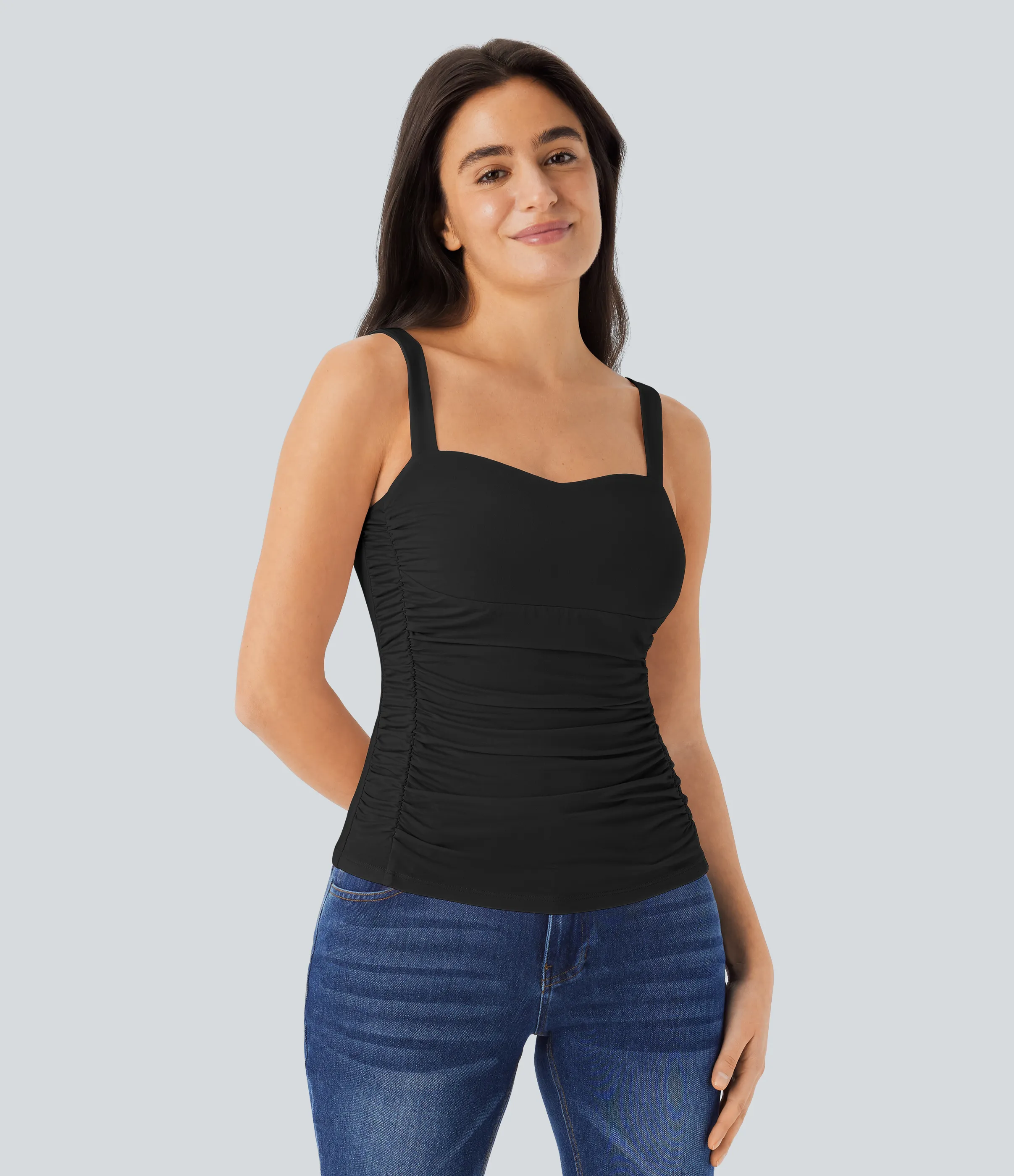 Halara Top sin mangas sin espalda fruncido - Black - XS sold by Halara product image thumbnail 2